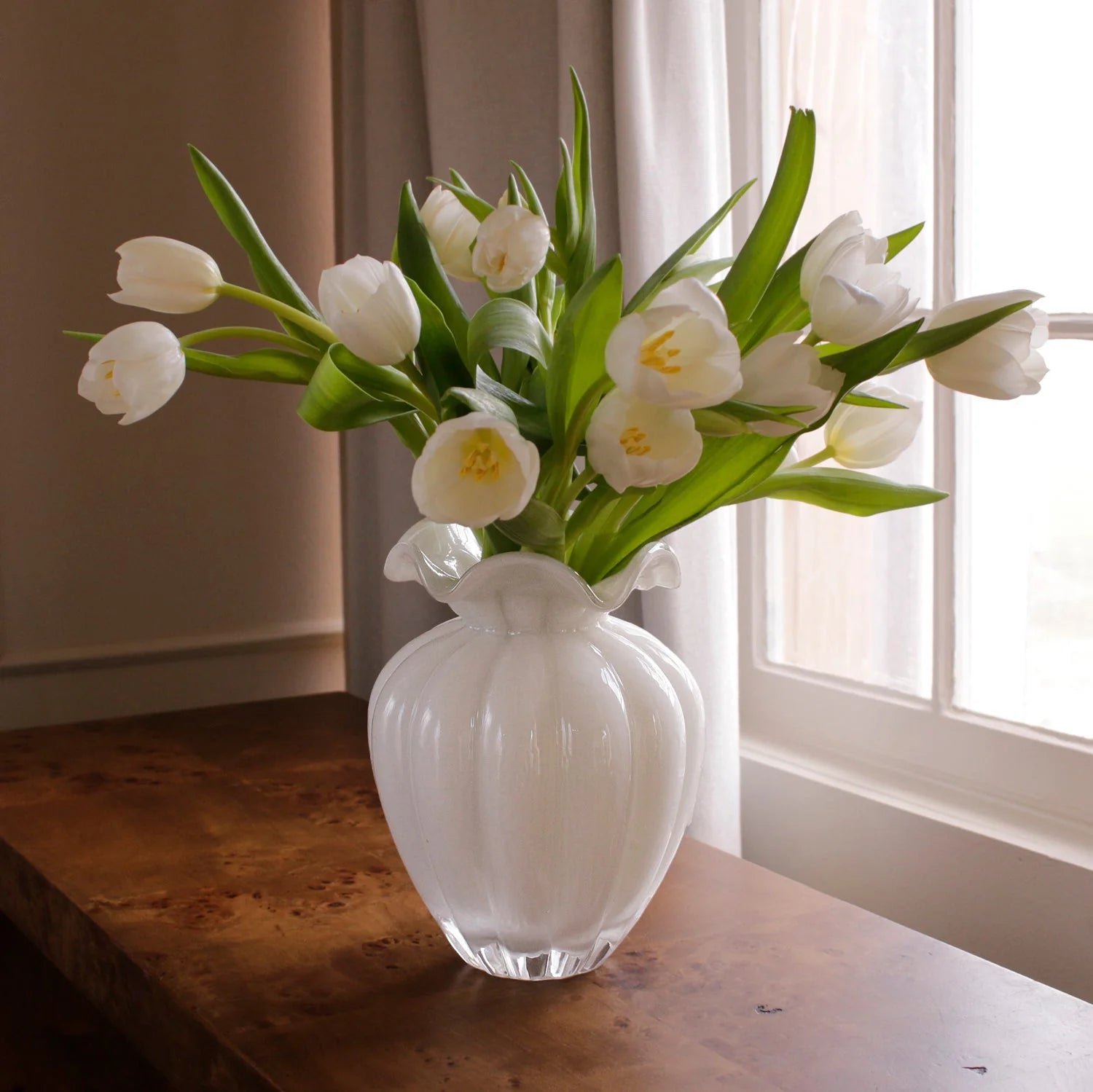 Vento Large Glass Vase – Creme by Beatriz Ball
