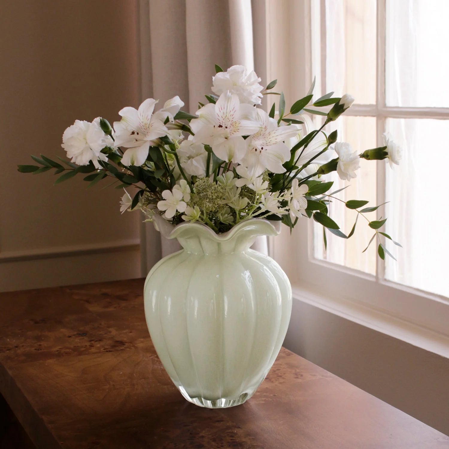 Vento Large Glass Vase – Pistachio by Beatriz Ball