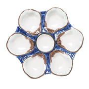 Navy ceramic round oyster plate by Abigails