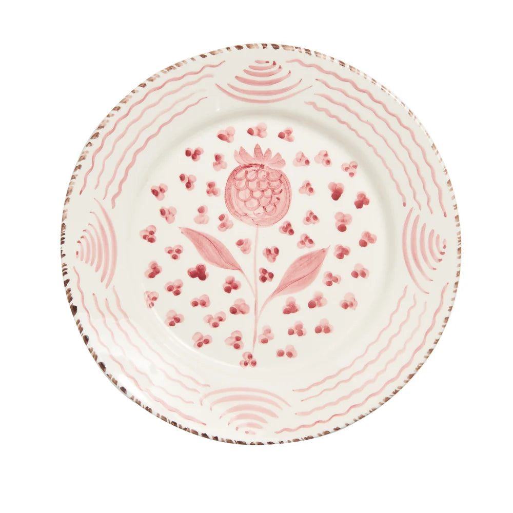Casa Nuno Dinner Plate – Pink & White Pomegranate | Abigails
