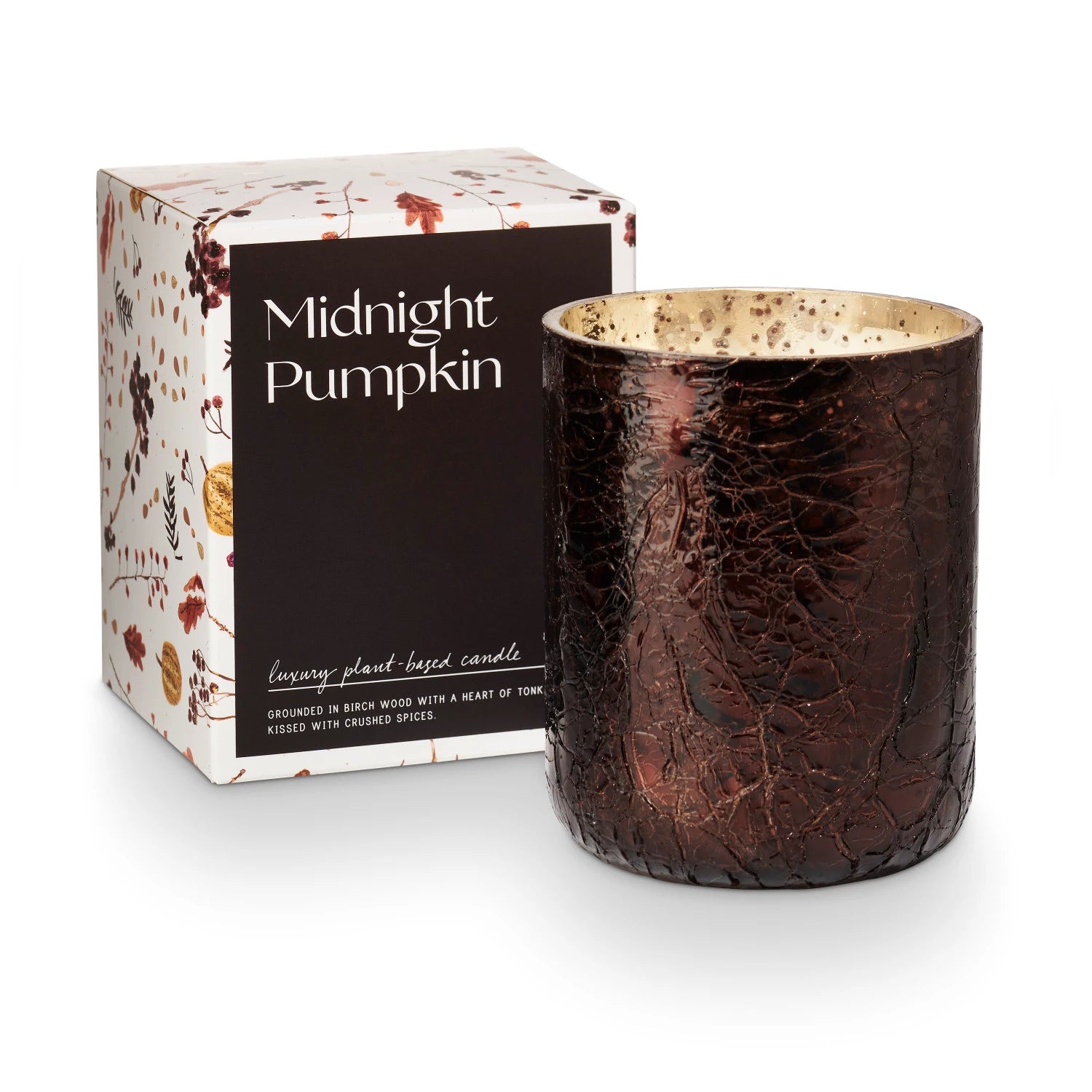 ILLUME Midnight Pumpkin Crackle Glass Candle – Small by ILLUME