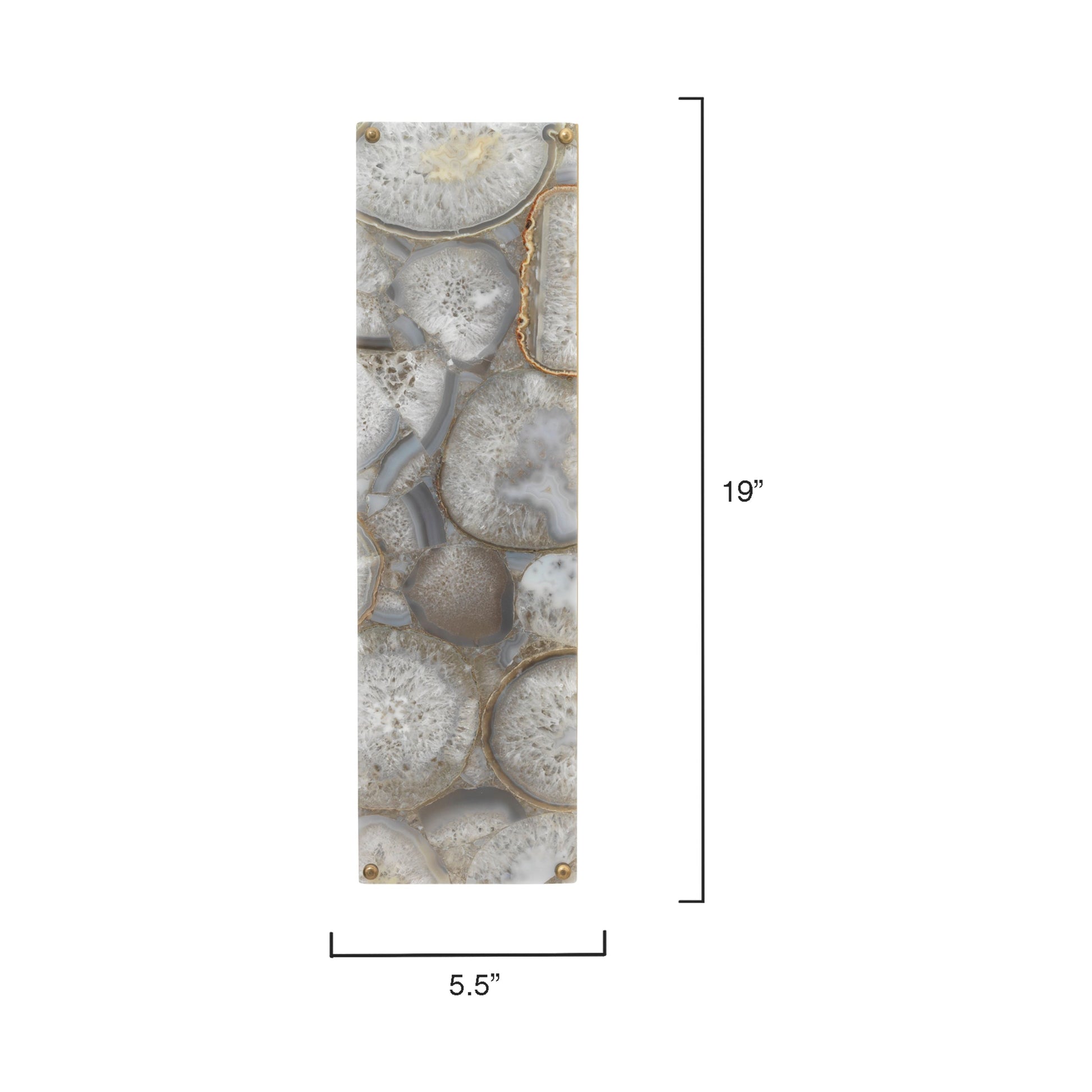 Adeline Rectangle Wall Sconce, Agate Resin and Antique Brass by Jamie Young