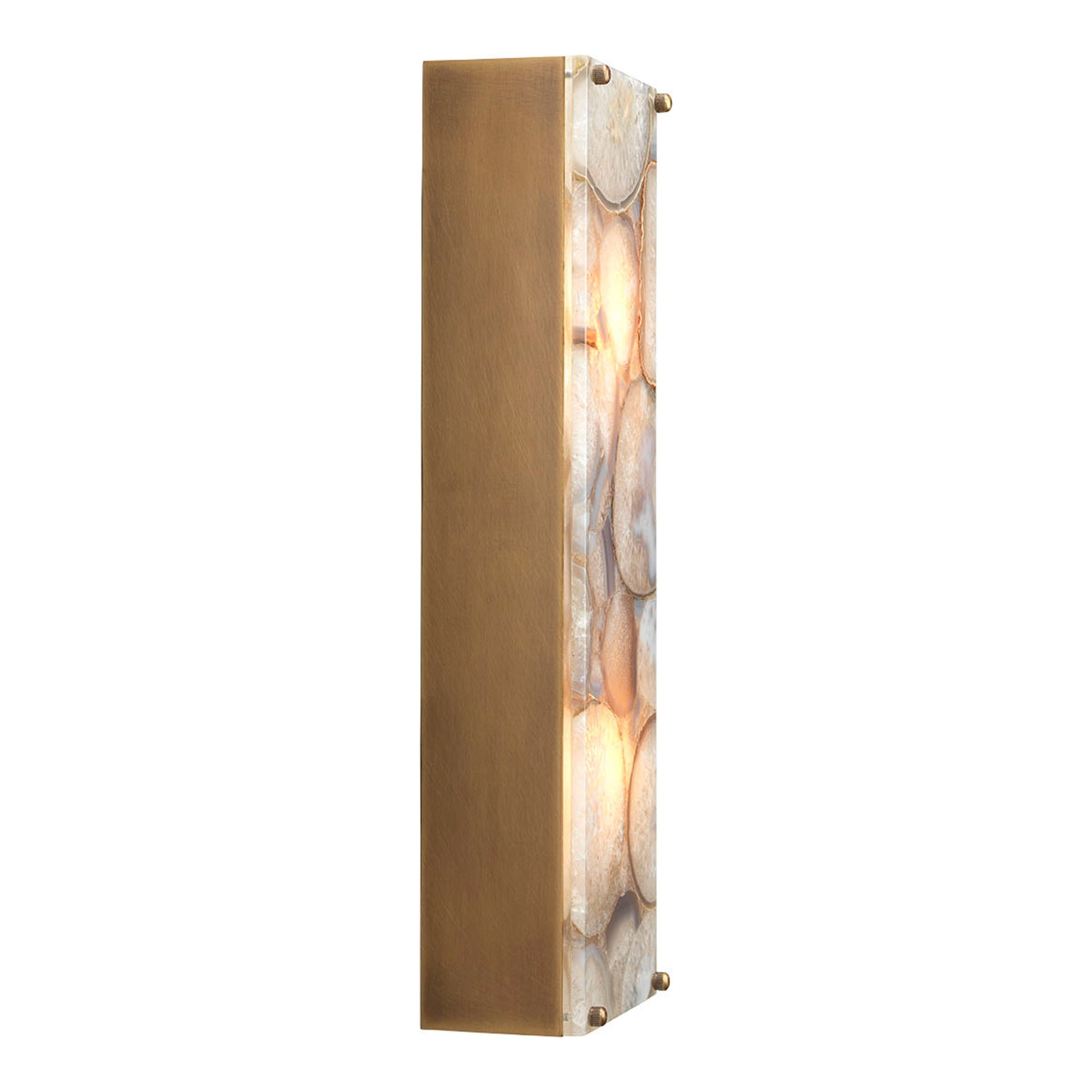 Adeline Rectangle Wall Sconce, Agate Resin and Antique Brass by Jamie Young