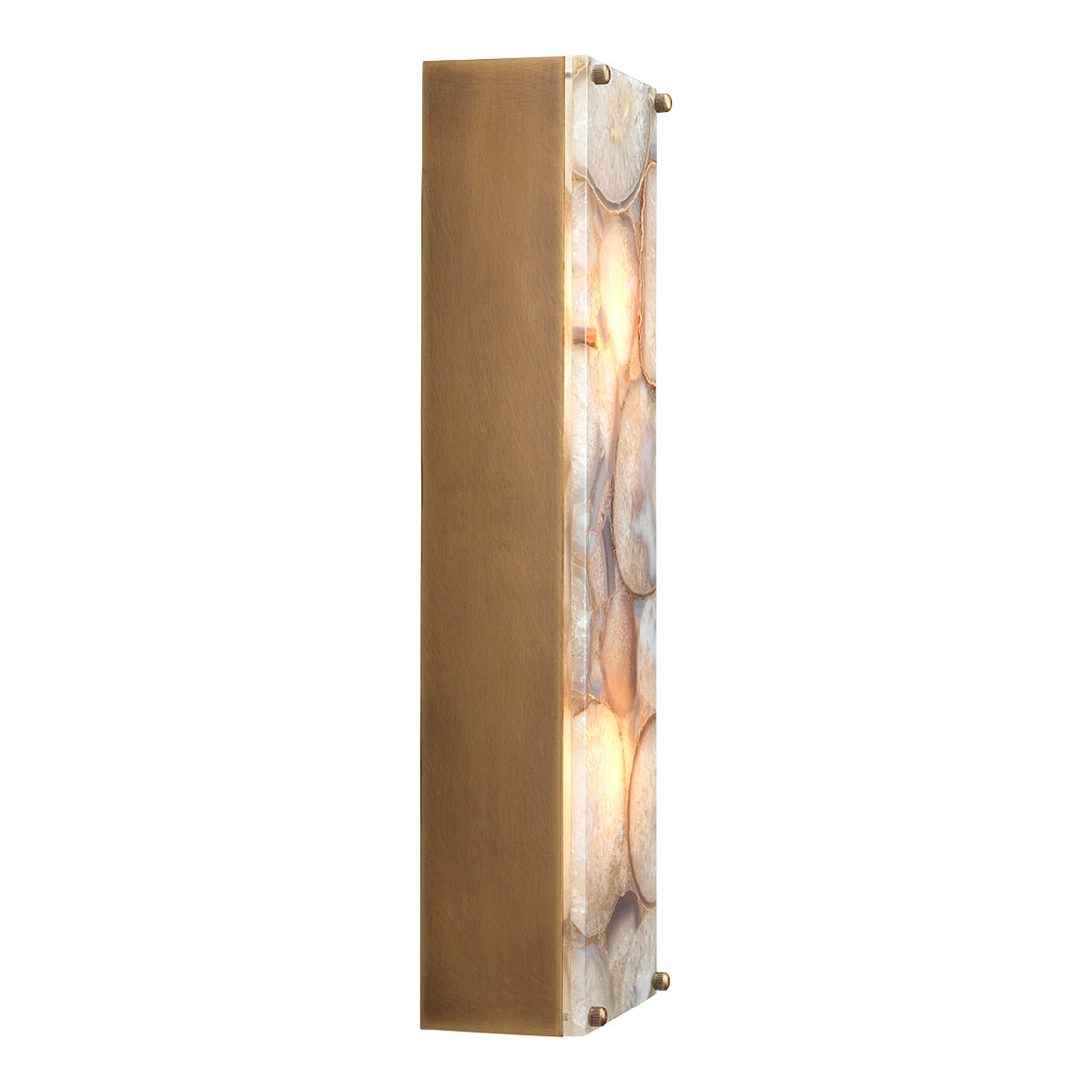 Adeline Rectangle Wall Sconce, Agate Resin and Antique Brass by Jamie Young
