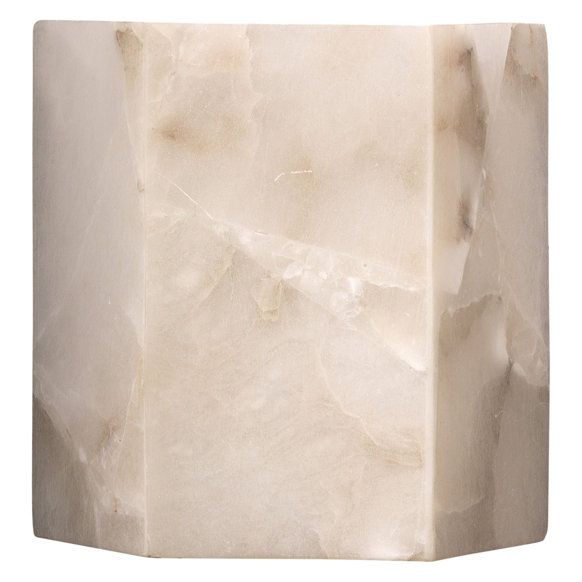 Borealis 1-Light Alabaster Hexagon Wall Sconce by Jamie Young