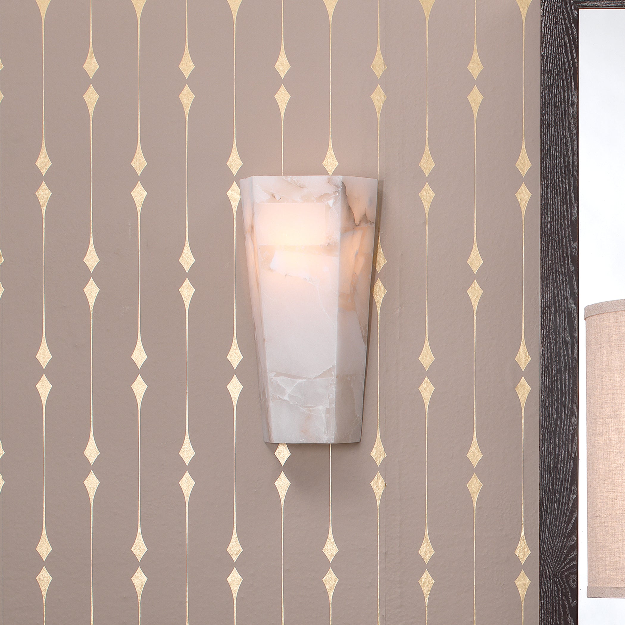 Borealis Tall Hexagon 1-Light Wall Alabaster Sconce by Jamie Young