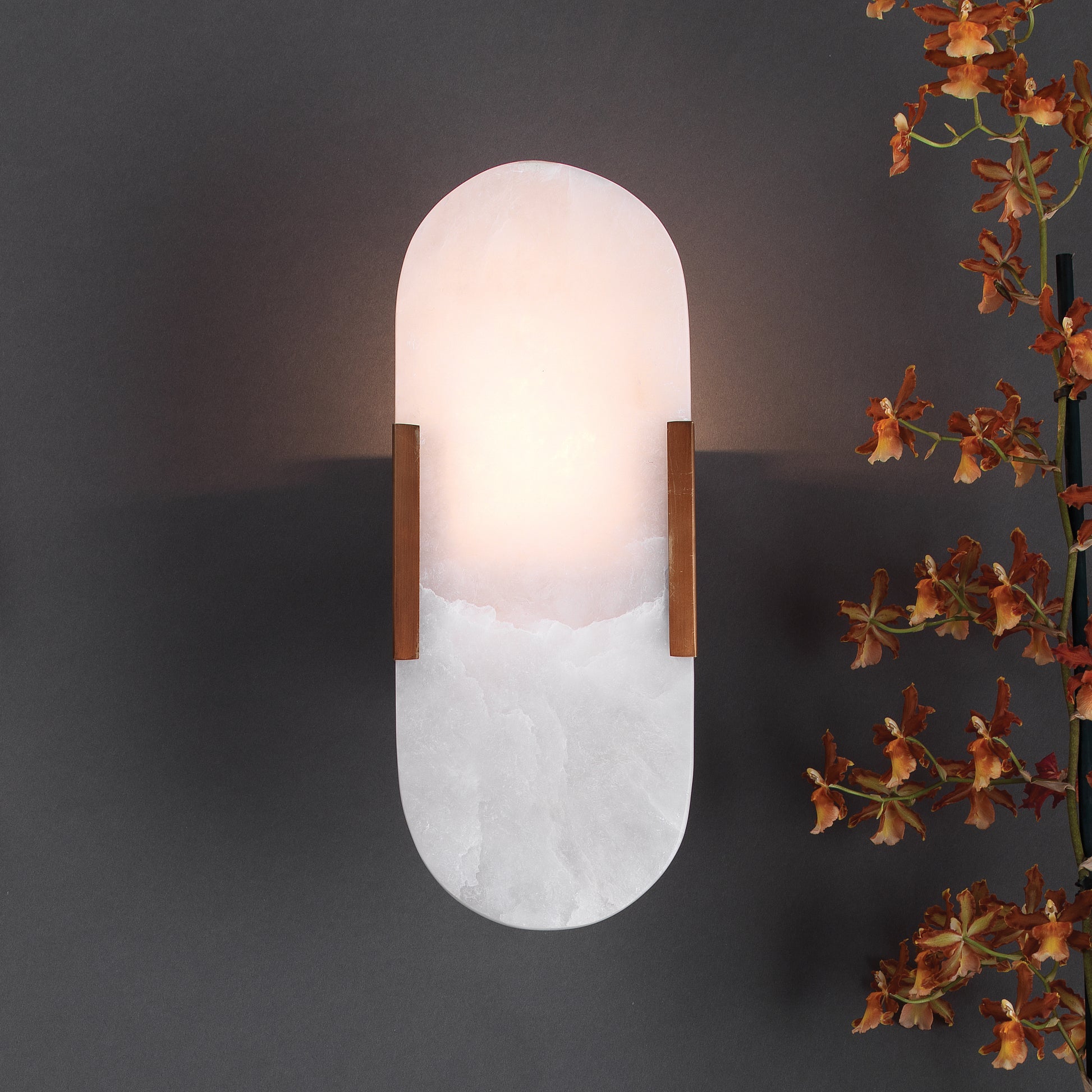 Delphi 2-Light Alabaster Wall Sconce by Jamie Young