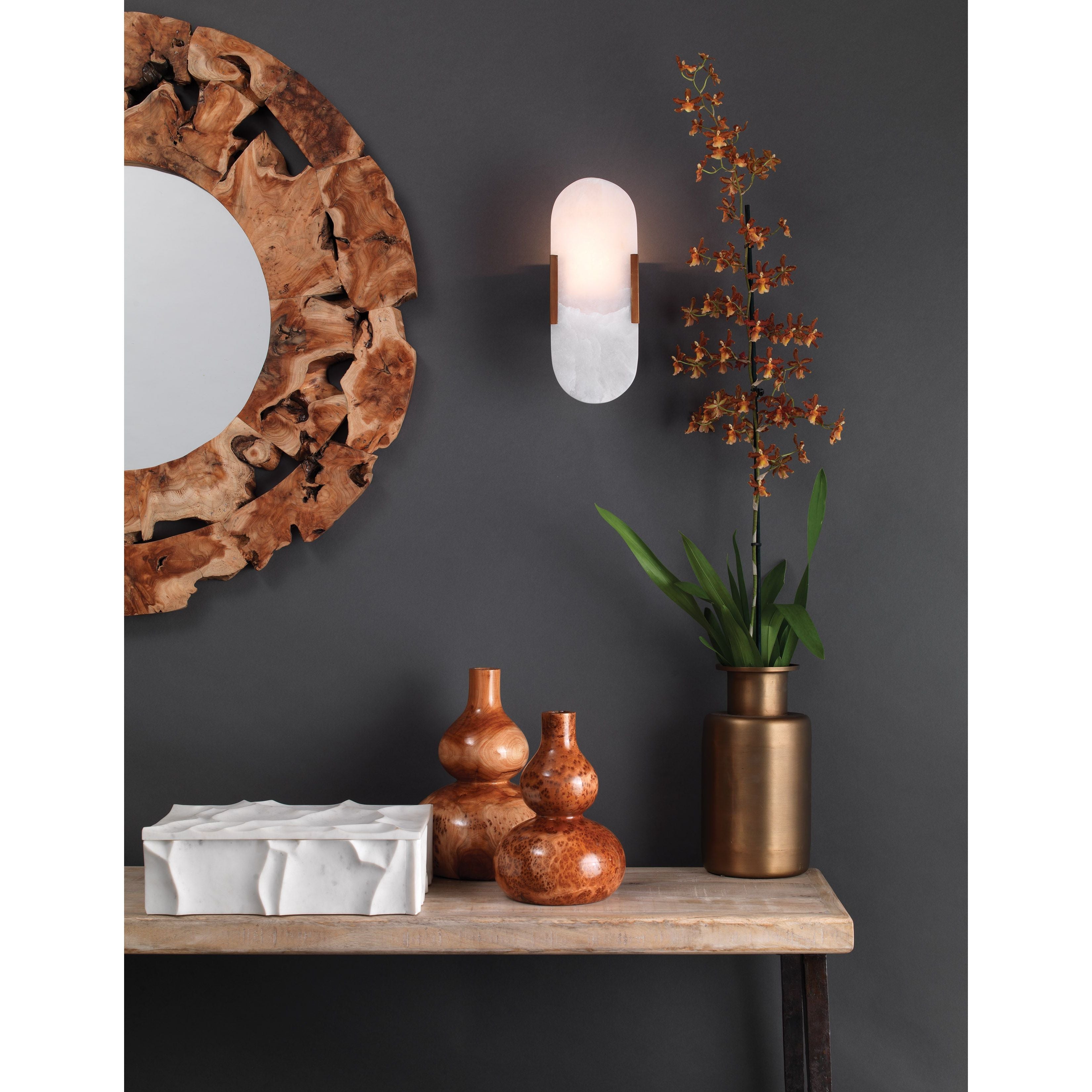 Delphi 2-Light Alabaster Wall Sconce by Jamie Young