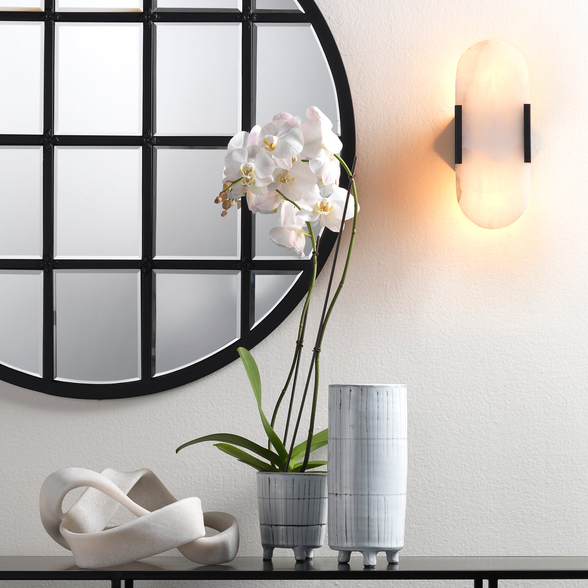 Delphi 2-Light Alabaster Wall Sconce by Jamie Young