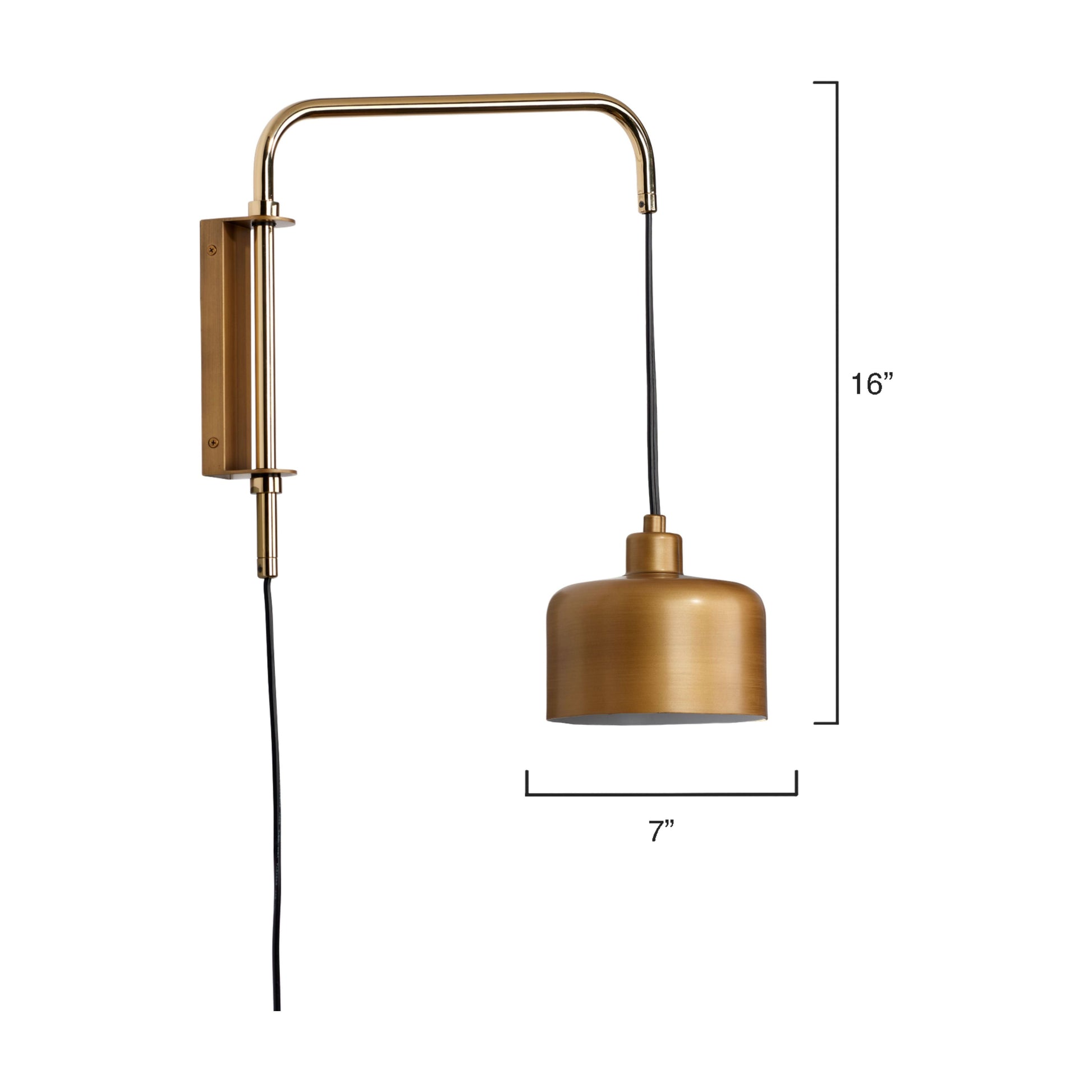 Jeno Swing Arm Wall Sconce, Small by Jamie Young