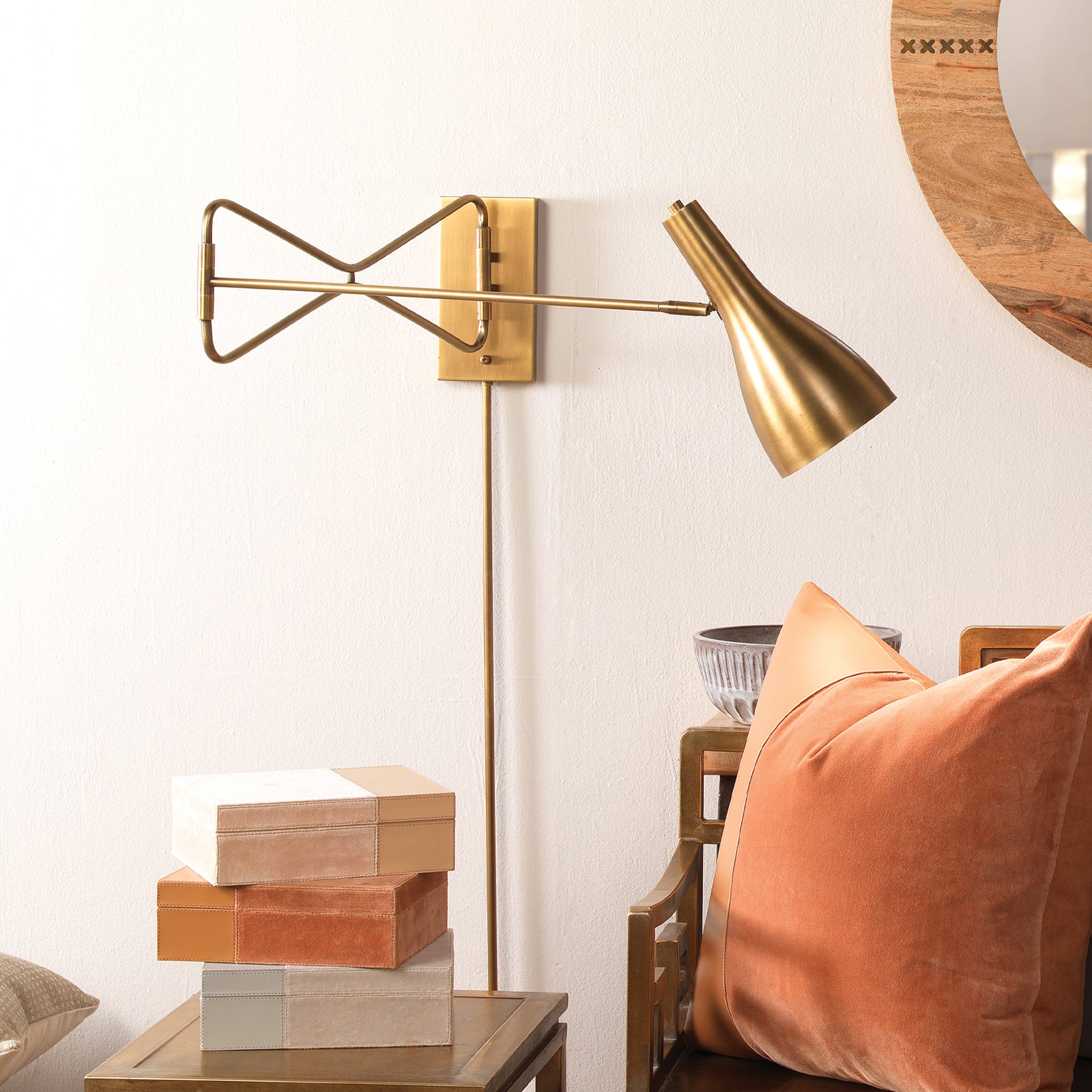 Lenz Swing Arm 1-Light Wall Sconce by Jamie Young