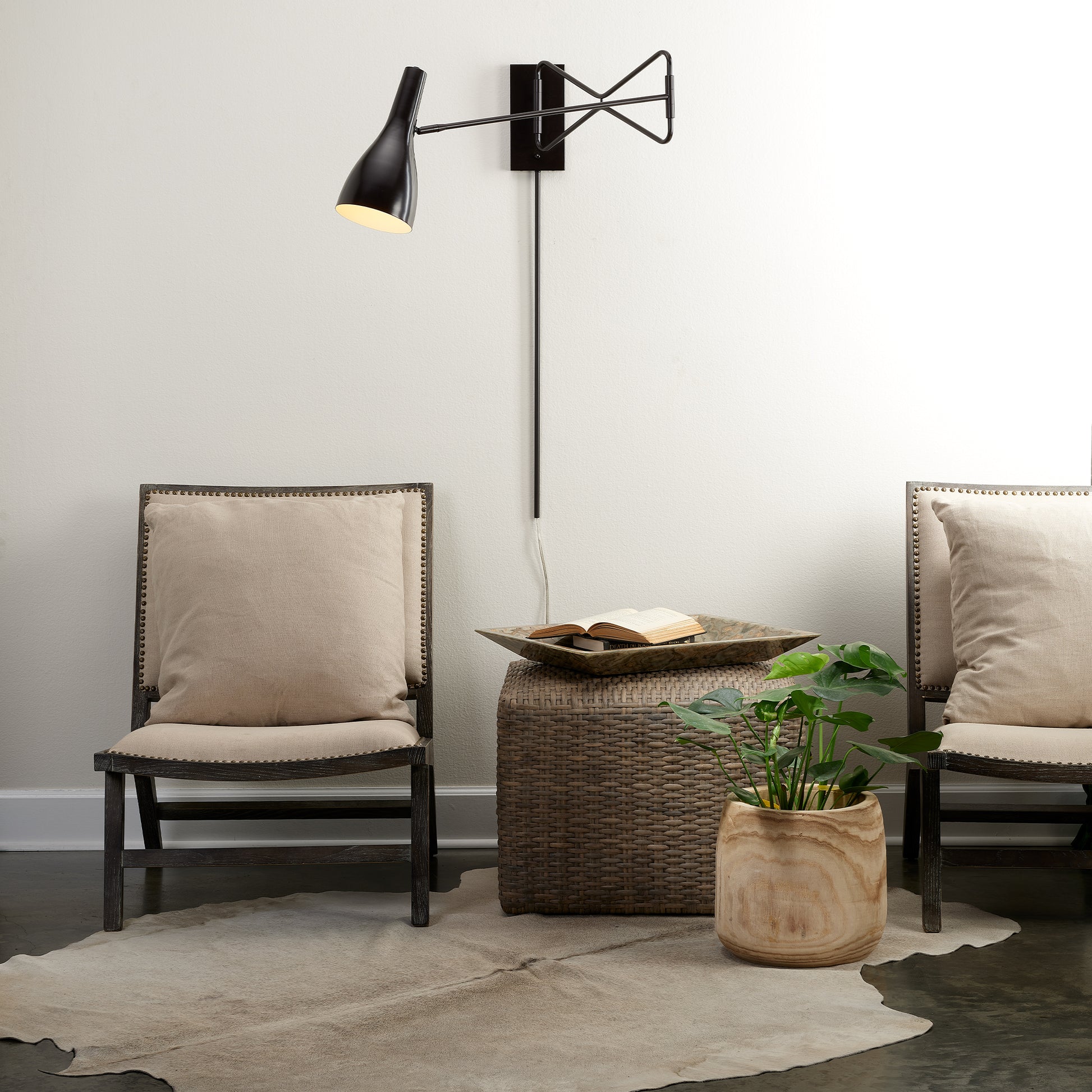 Lenz Swing Arm 1-Light Wall Sconce by Jamie Young