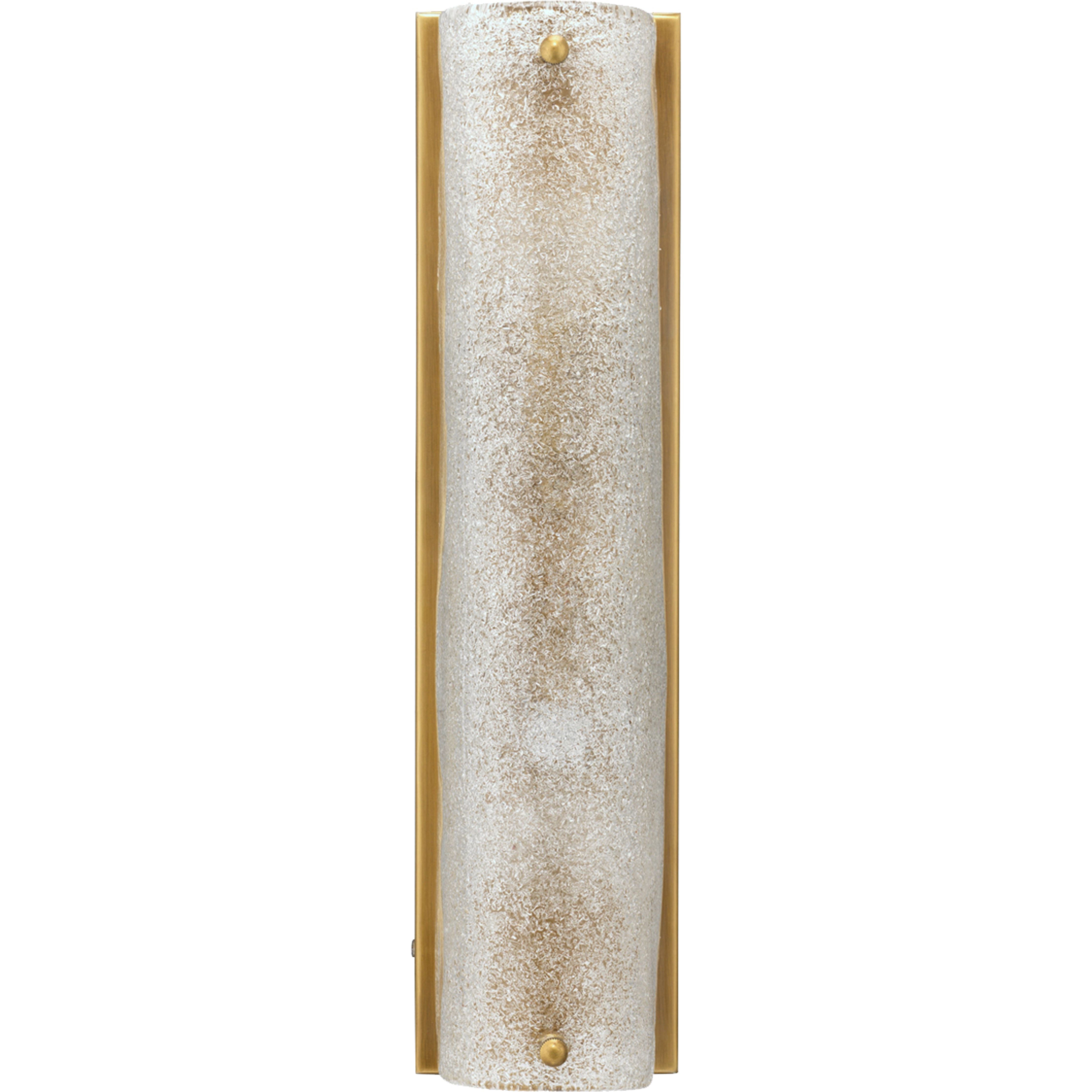 Moet Double Rounded Sconce, Textured Melted Ice Glass and Antique Brass Metal by Jamie Young