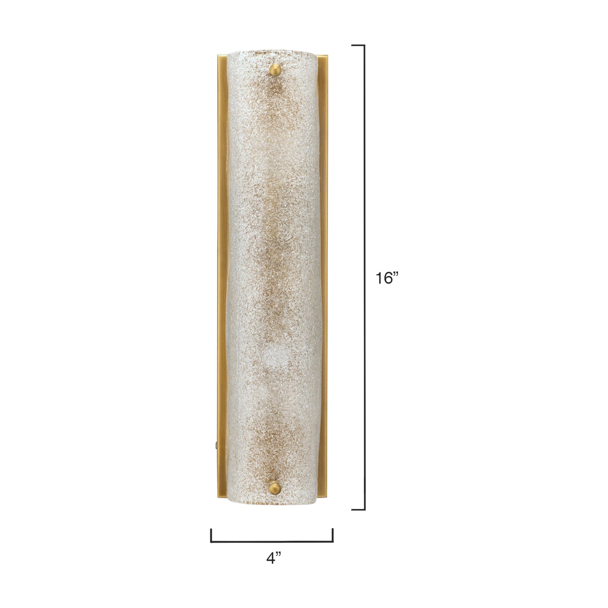 Moet Double Rounded Sconce, Textured Melted Ice Glass and Antique Brass Metal by Jamie Young