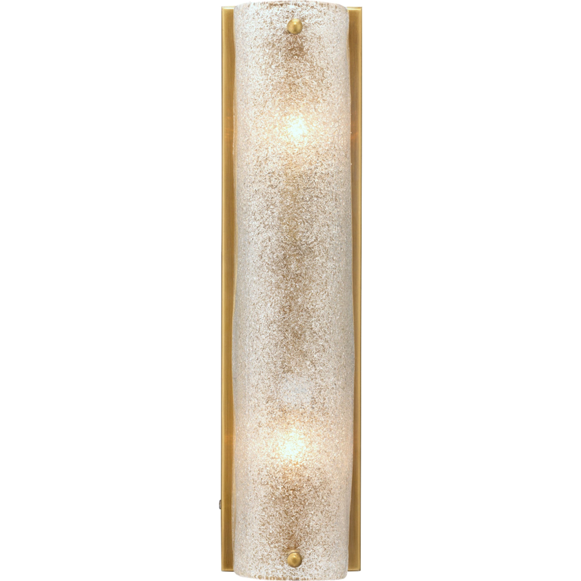 Moet Double Rounded Sconce, Textured Melted Ice Glass and Antique Brass Metal by Jamie Young