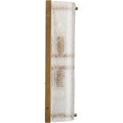Moet Double Rounded Sconce, Textured Melted Ice Glass and Antique Brass Metal by Jamie Young