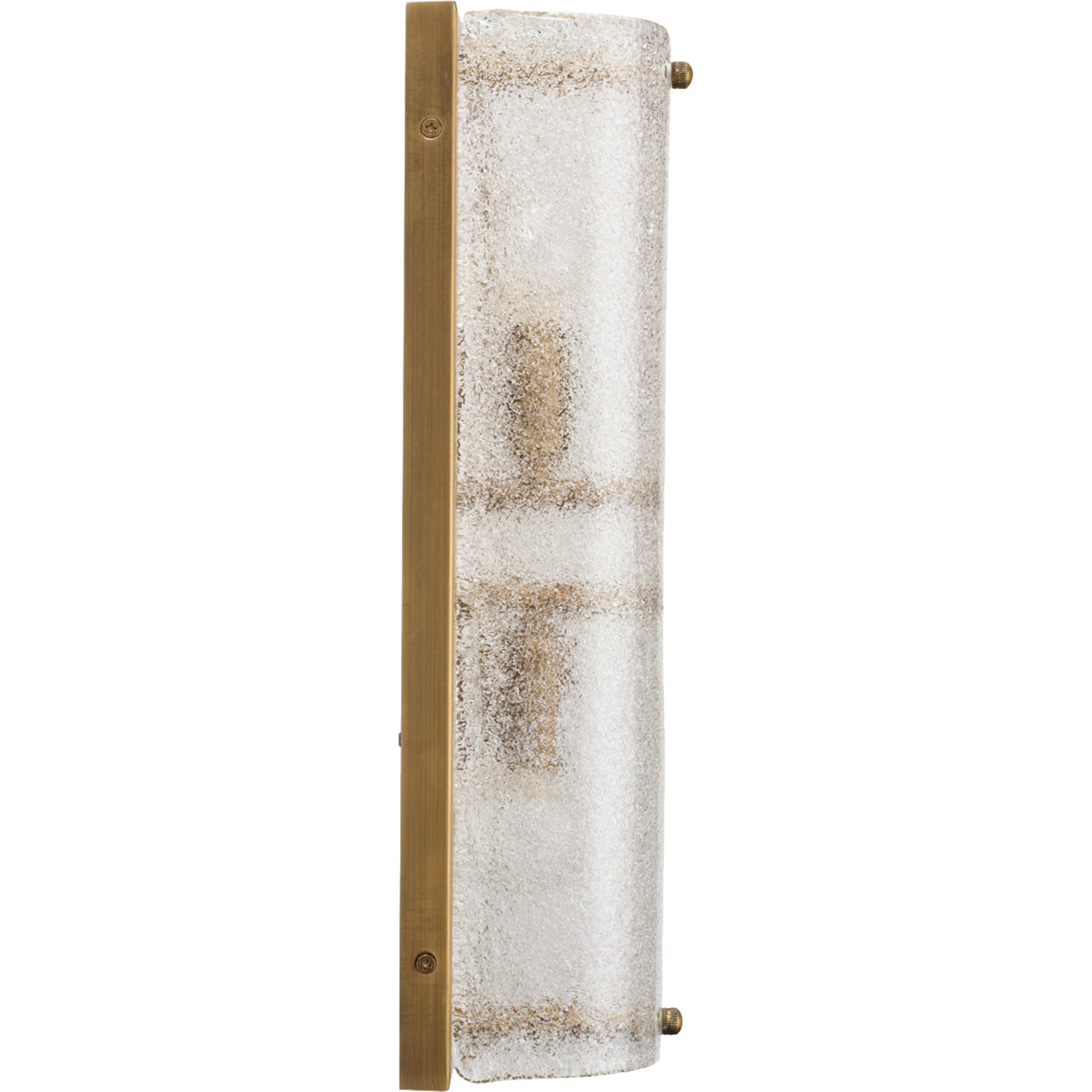 Moet Double Rounded Sconce, Textured Melted Ice Glass and Antique Brass Metal by Jamie Young