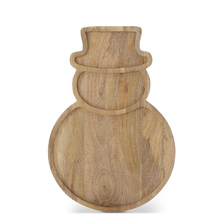 Snowman Divided Serving Tray 23.75" – Wood