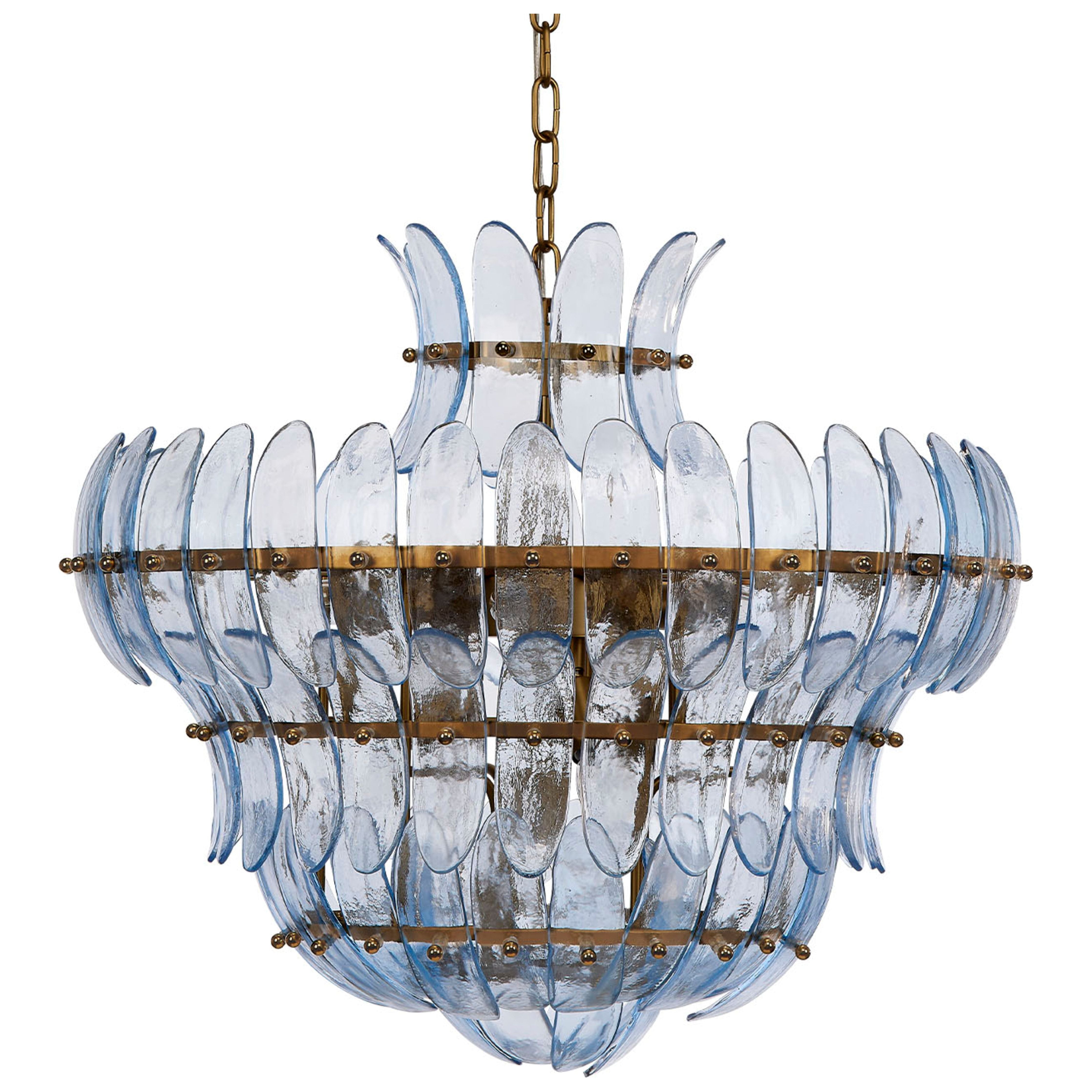 Arcade 10-Light Blown Glass Chandelier, Blue by Jamie Young