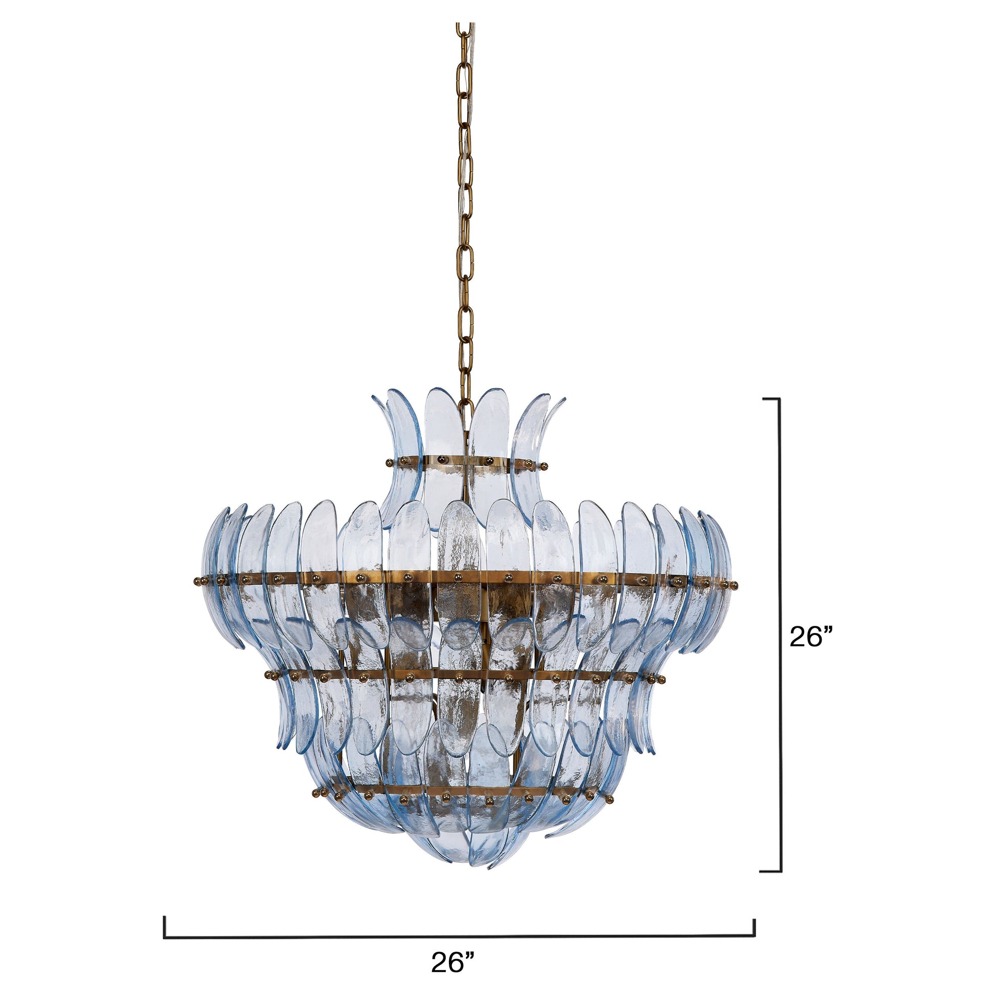 Arcade 10-Light Blown Glass Chandelier, Blue by Jamie Young