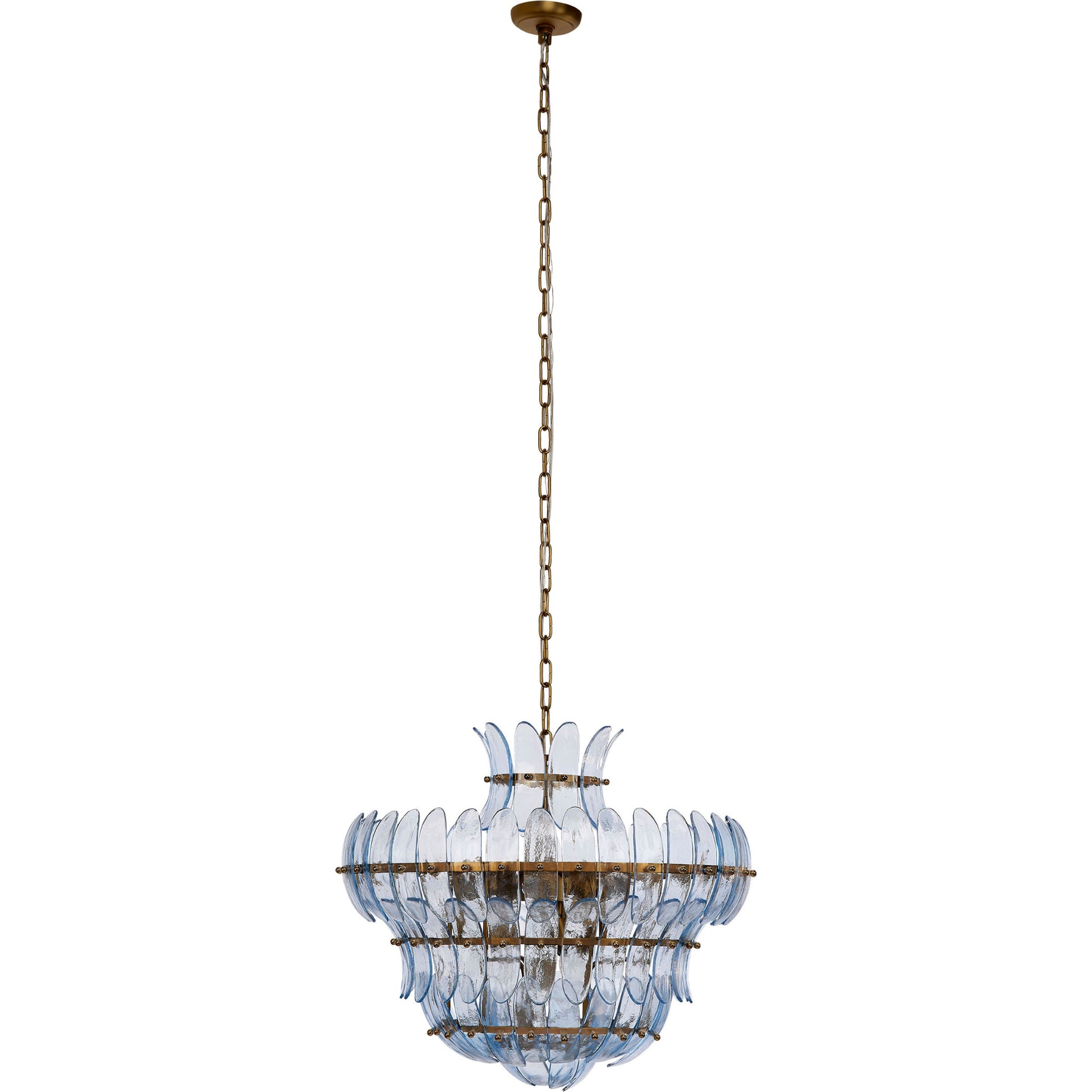 Arcade 10-Light Blown Glass Chandelier, Blue by Jamie Young