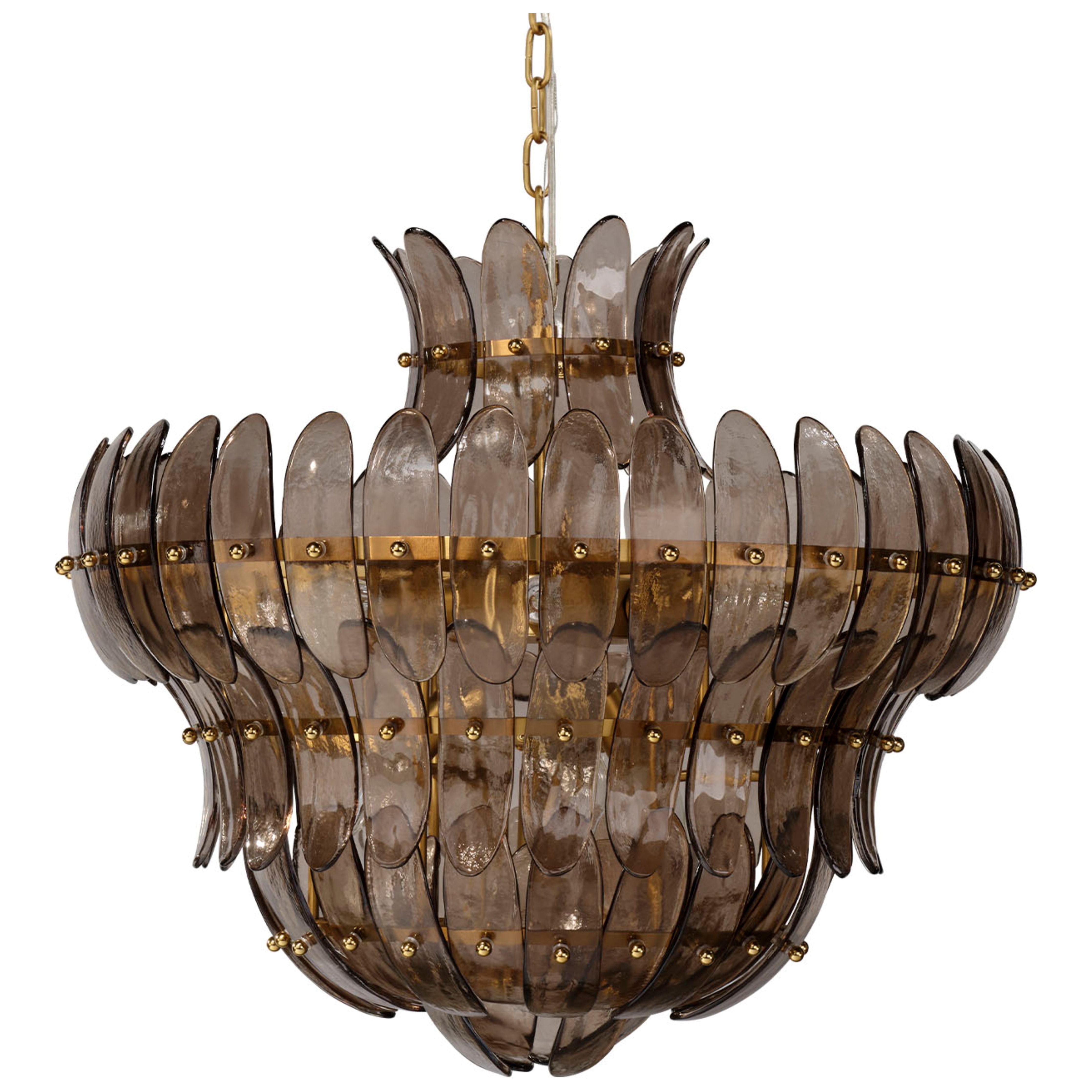 Arcade 10-Light Blown Glass Chandelier, Taupe by Jamie Young