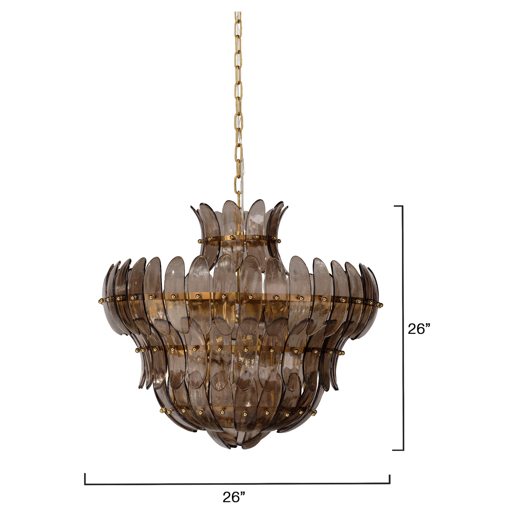 Arcade 10-Light Blown Glass Chandelier, Taupe by Jamie Young