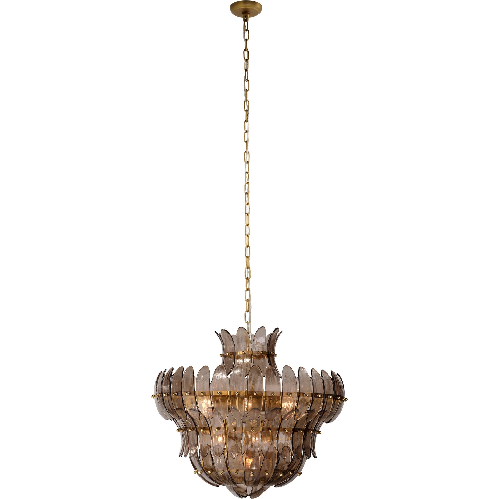 Arcade 10-Light Blown Glass Chandelier, Taupe by Jamie Young