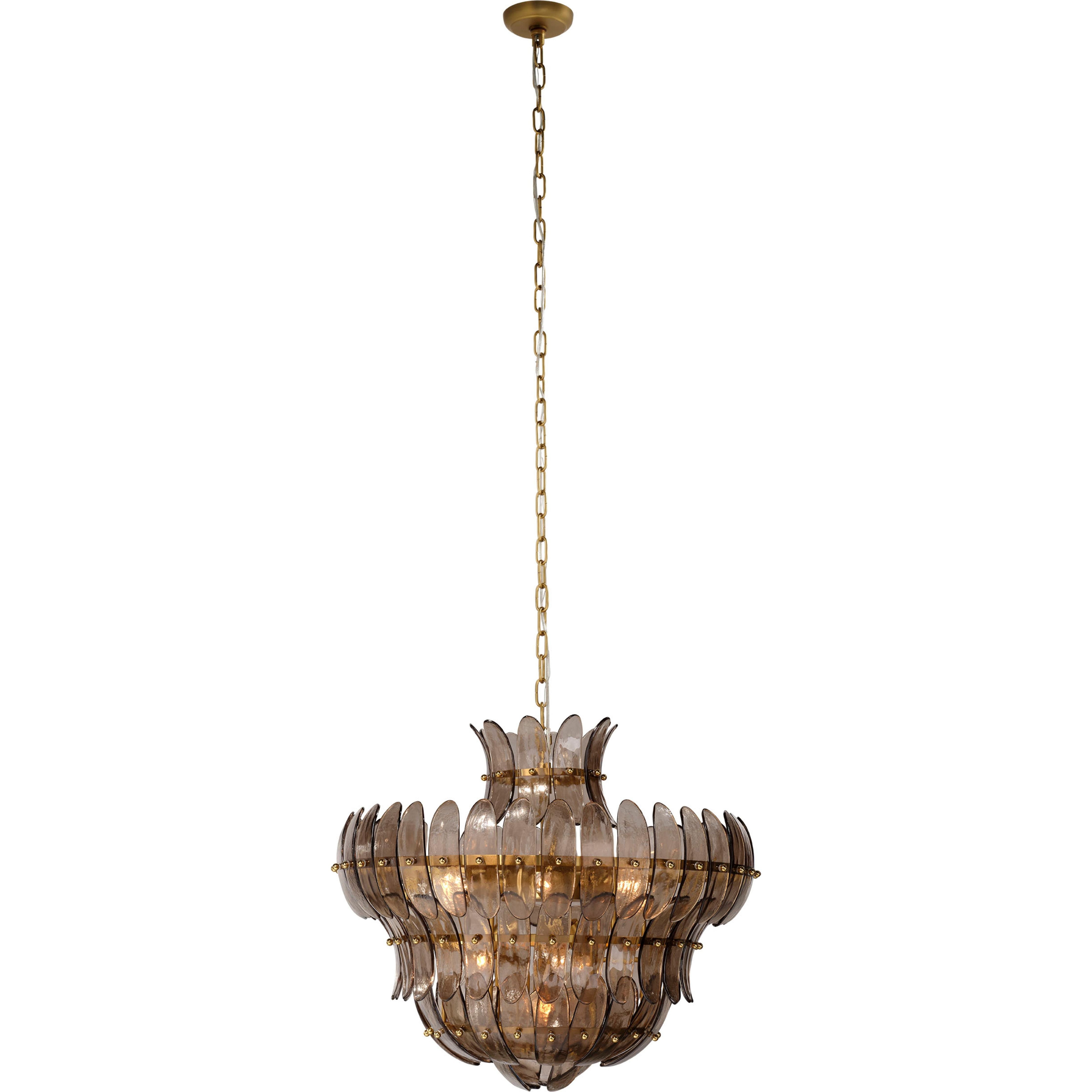 Arcade 10-Light Blown Glass Chandelier, Taupe by Jamie Young
