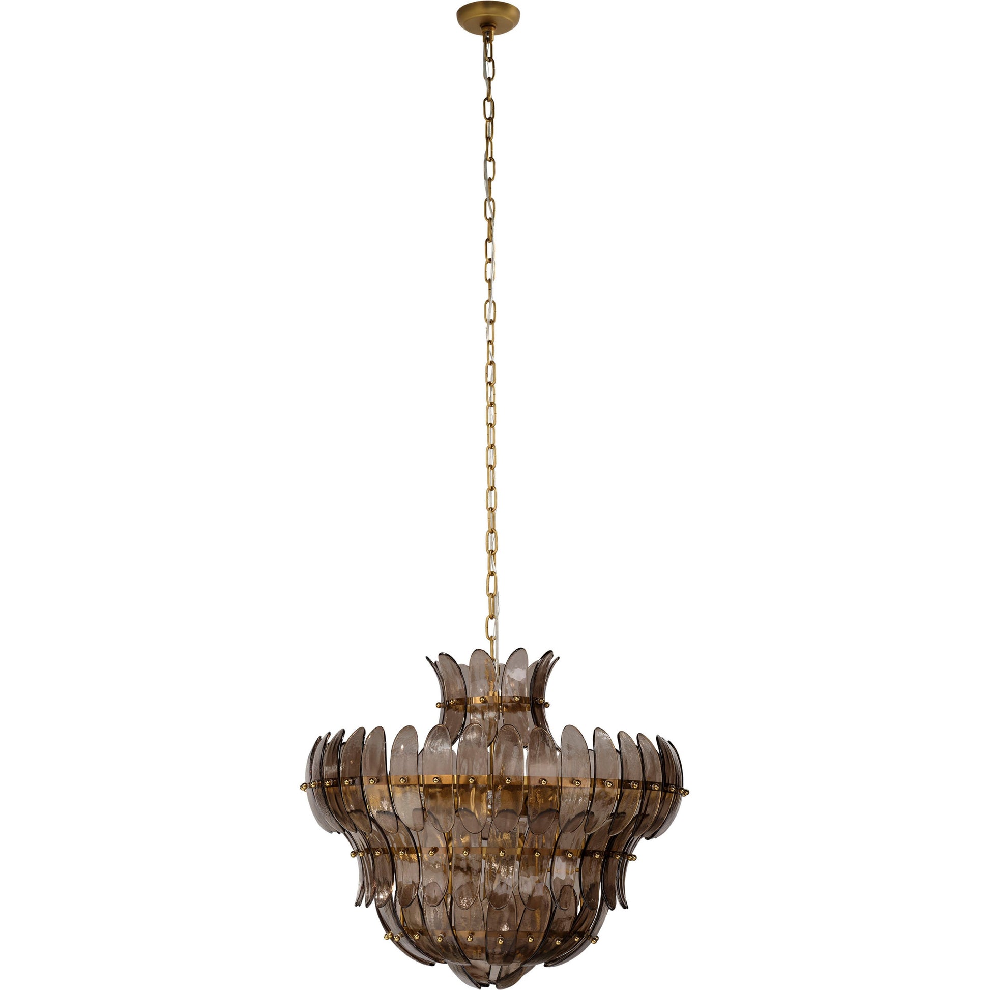 Arcade 10-Light Blown Glass Chandelier, Taupe by Jamie Young