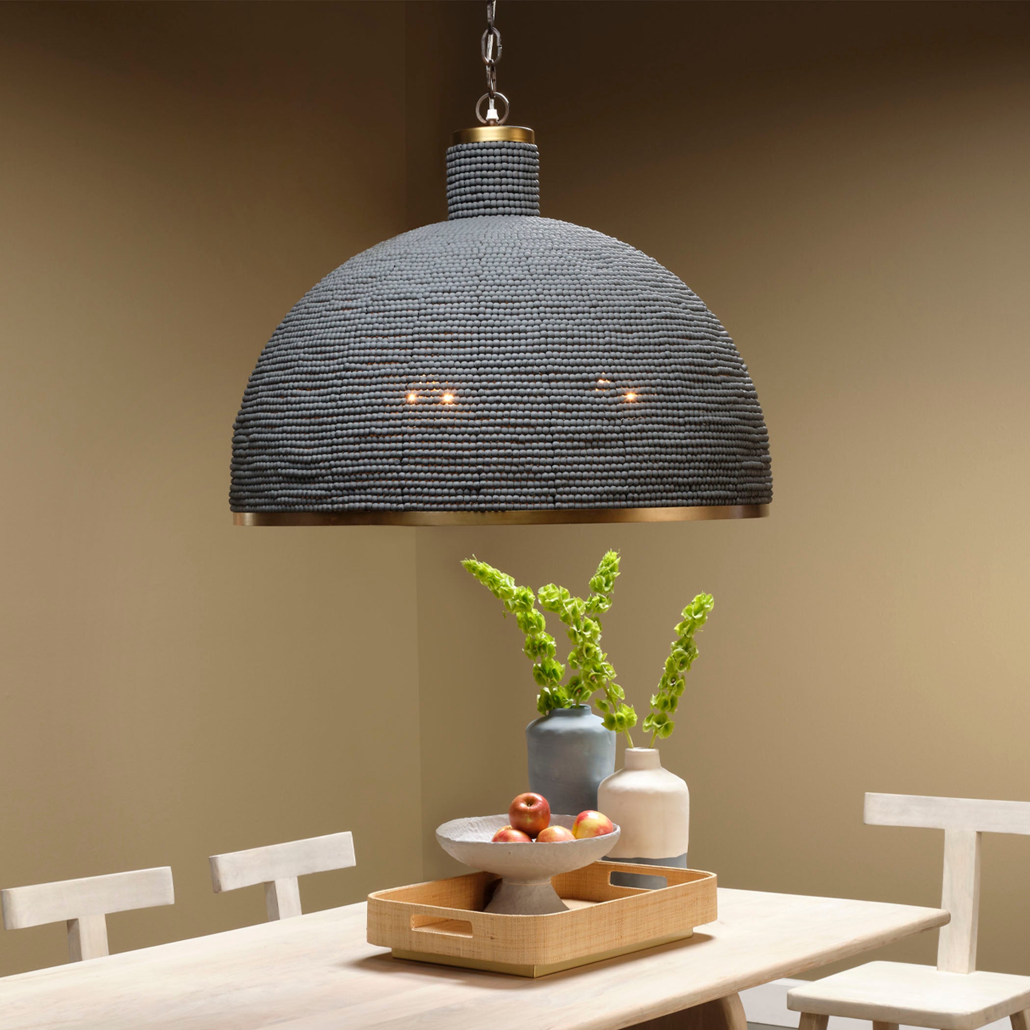 Big Sur 1-Light Beaded Chandelier, Slate Blue by Jamie Young