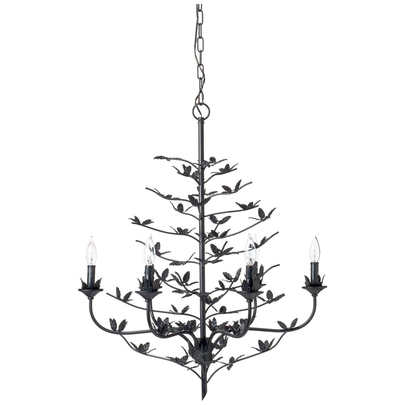 Blooming Iron 6-Light Chandelier, Black by Jamie Young