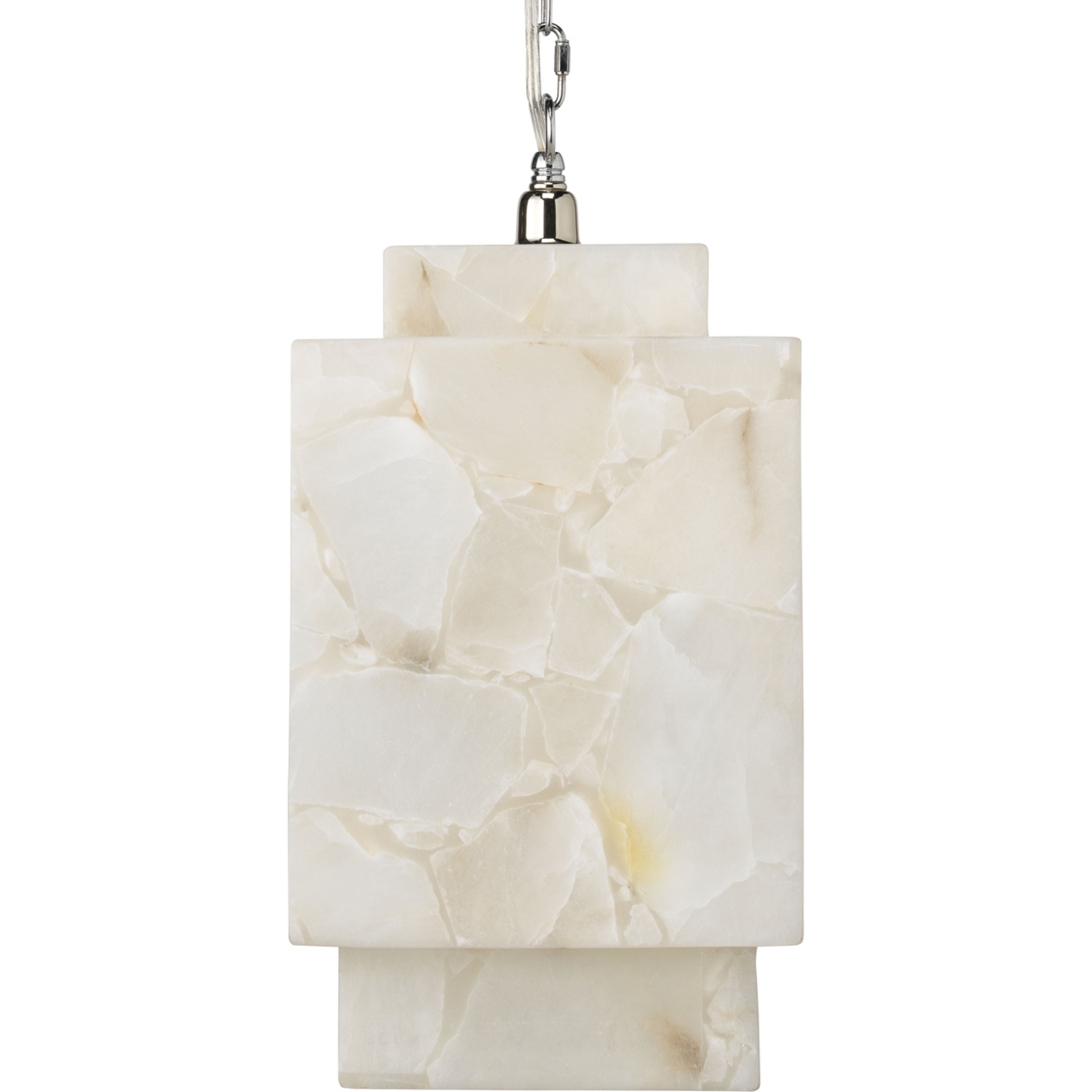 Borealis Alabaster Cube 1-Light Pendant by Jamie Young