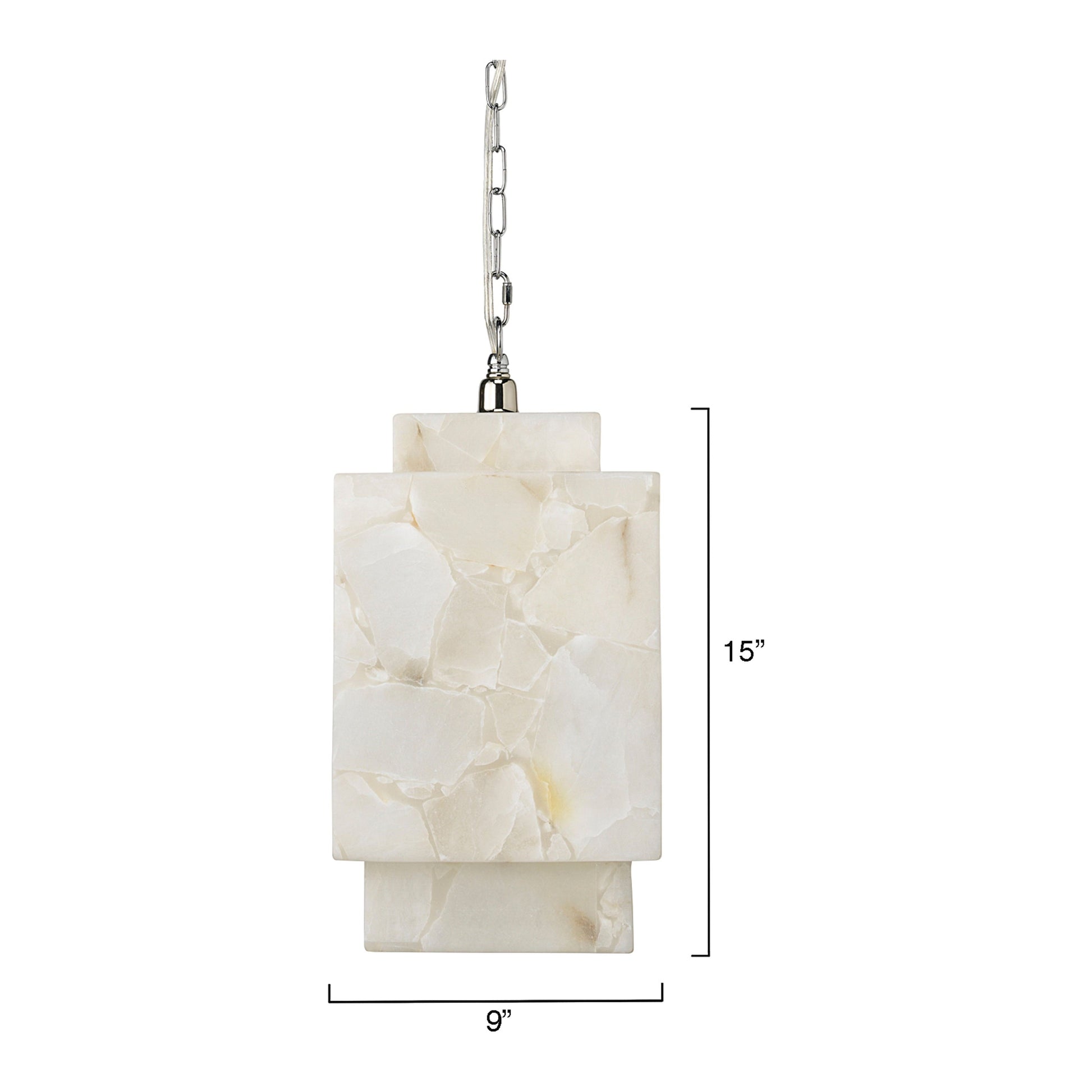 Borealis Alabaster Cube 1-Light Pendant by Jamie Young