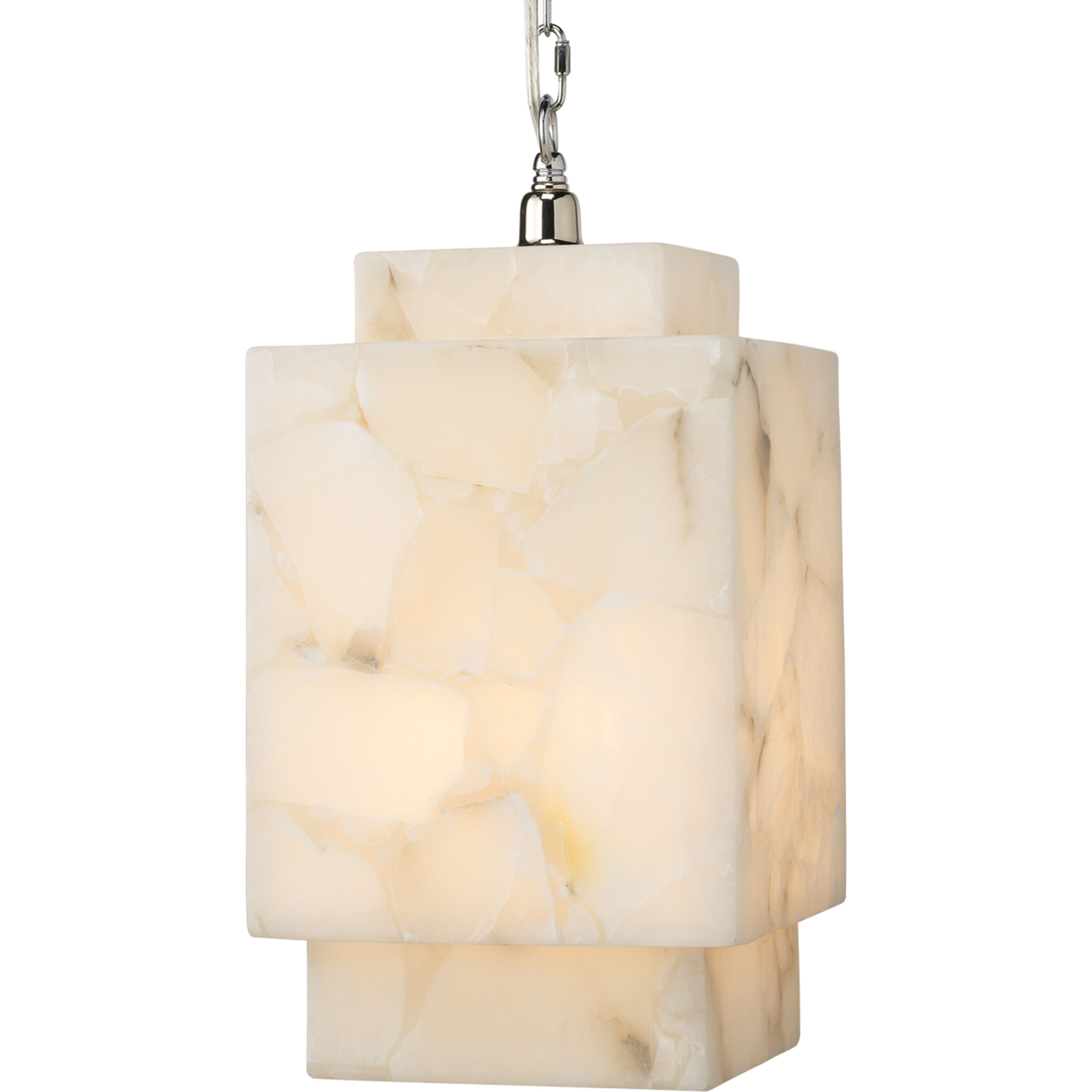 Borealis Alabaster Cube 1-Light Pendant by Jamie Young