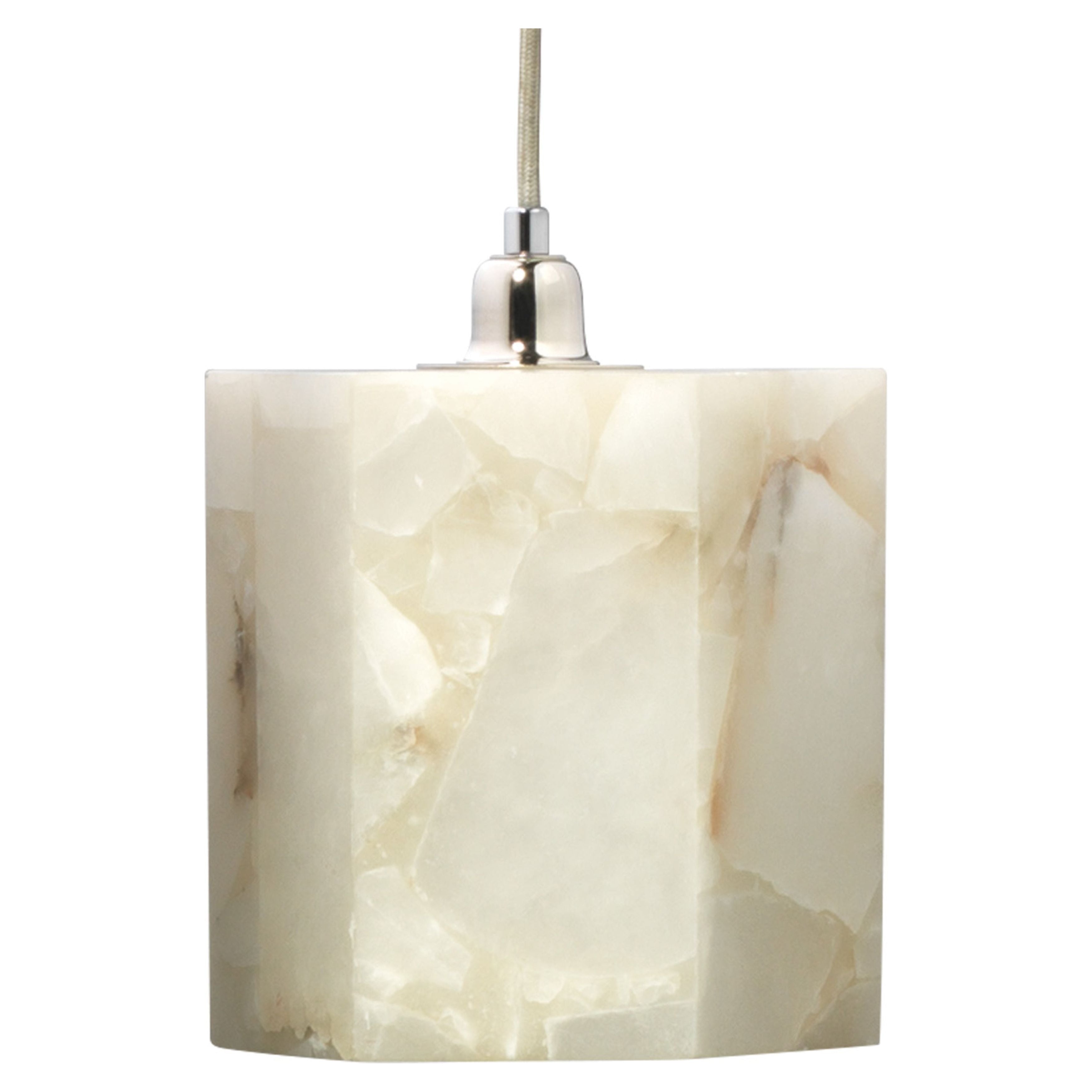 Borealis Alabaster Hexagon 1-Light Pendant by Jamie Young