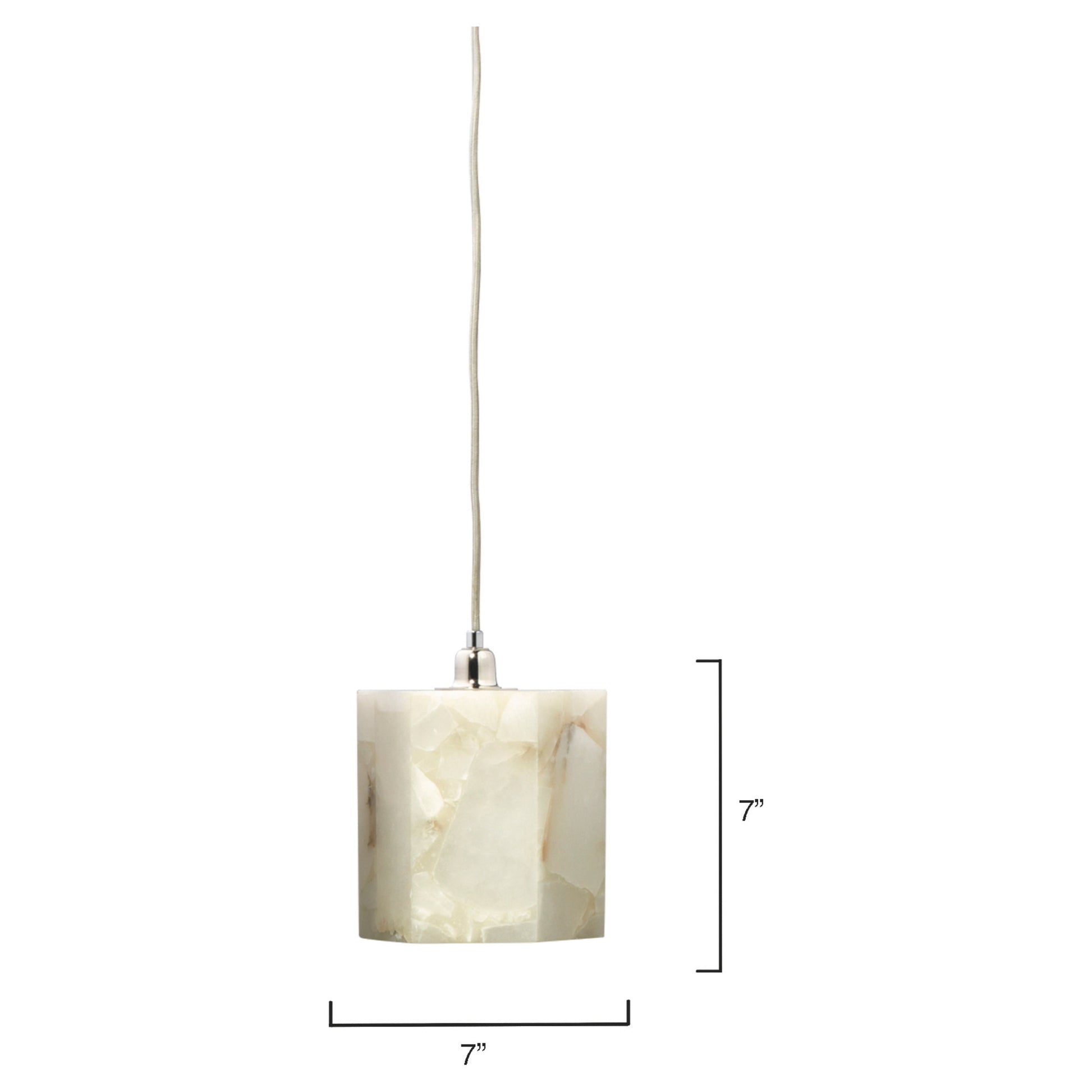 Borealis Alabaster Hexagon 1-Light Pendant by Jamie Young