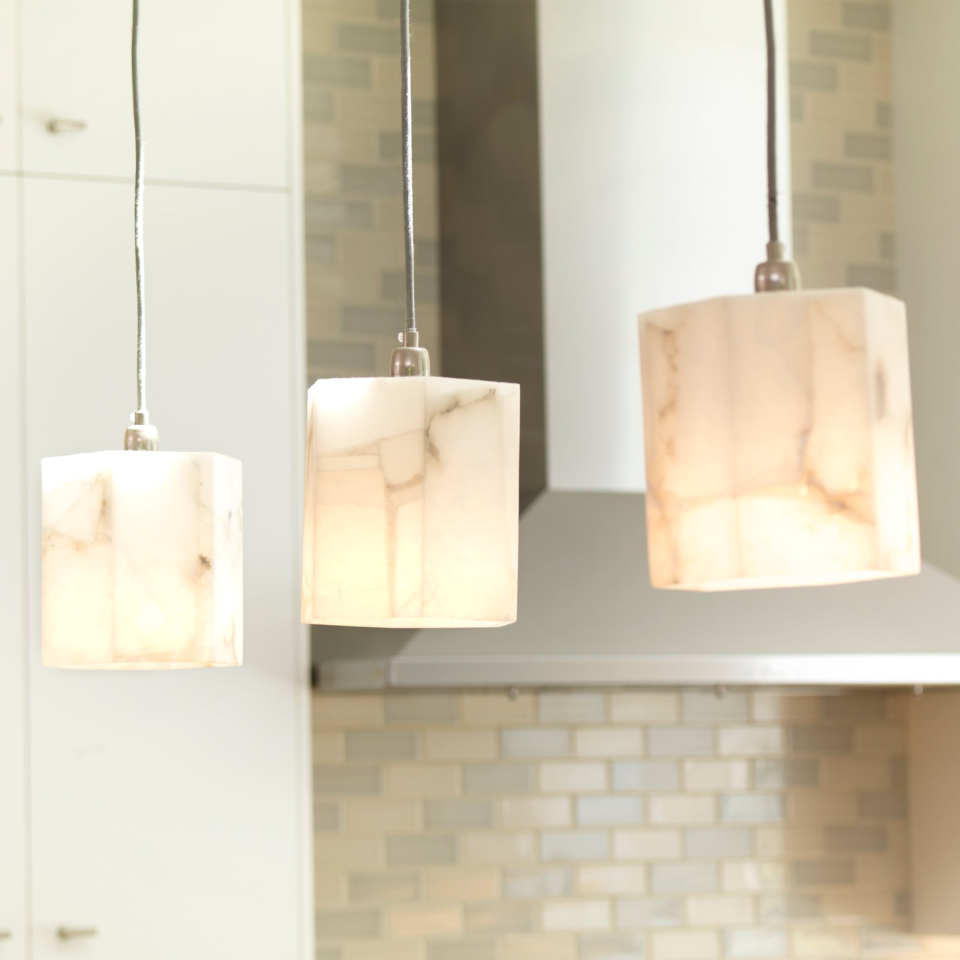 Borealis Alabaster Hexagon 1-Light Pendant by Jamie Young
