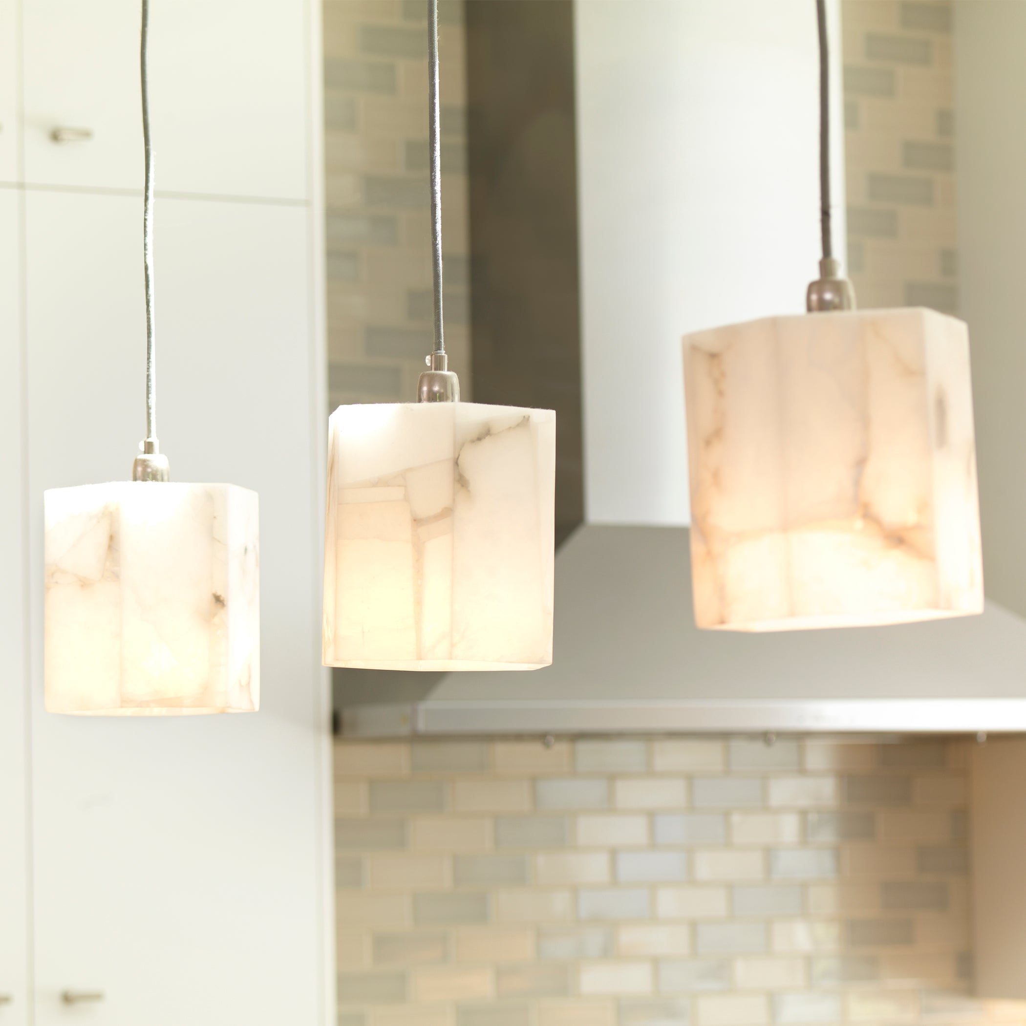 Borealis Alabaster Hexagon 1-Light Pendant by Jamie Young