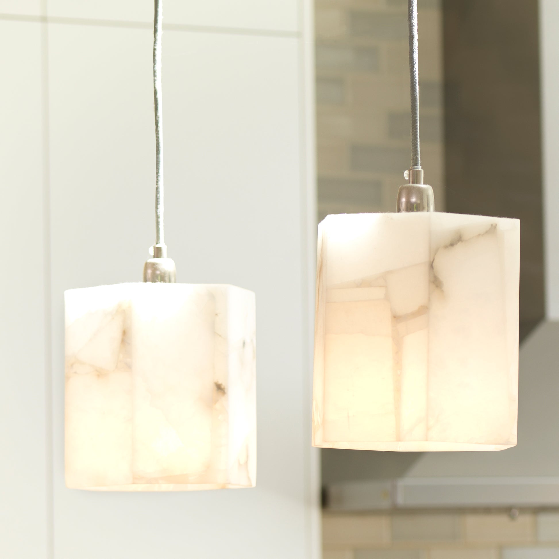 Borealis Alabaster Hexagon 1-Light Pendant by Jamie Young