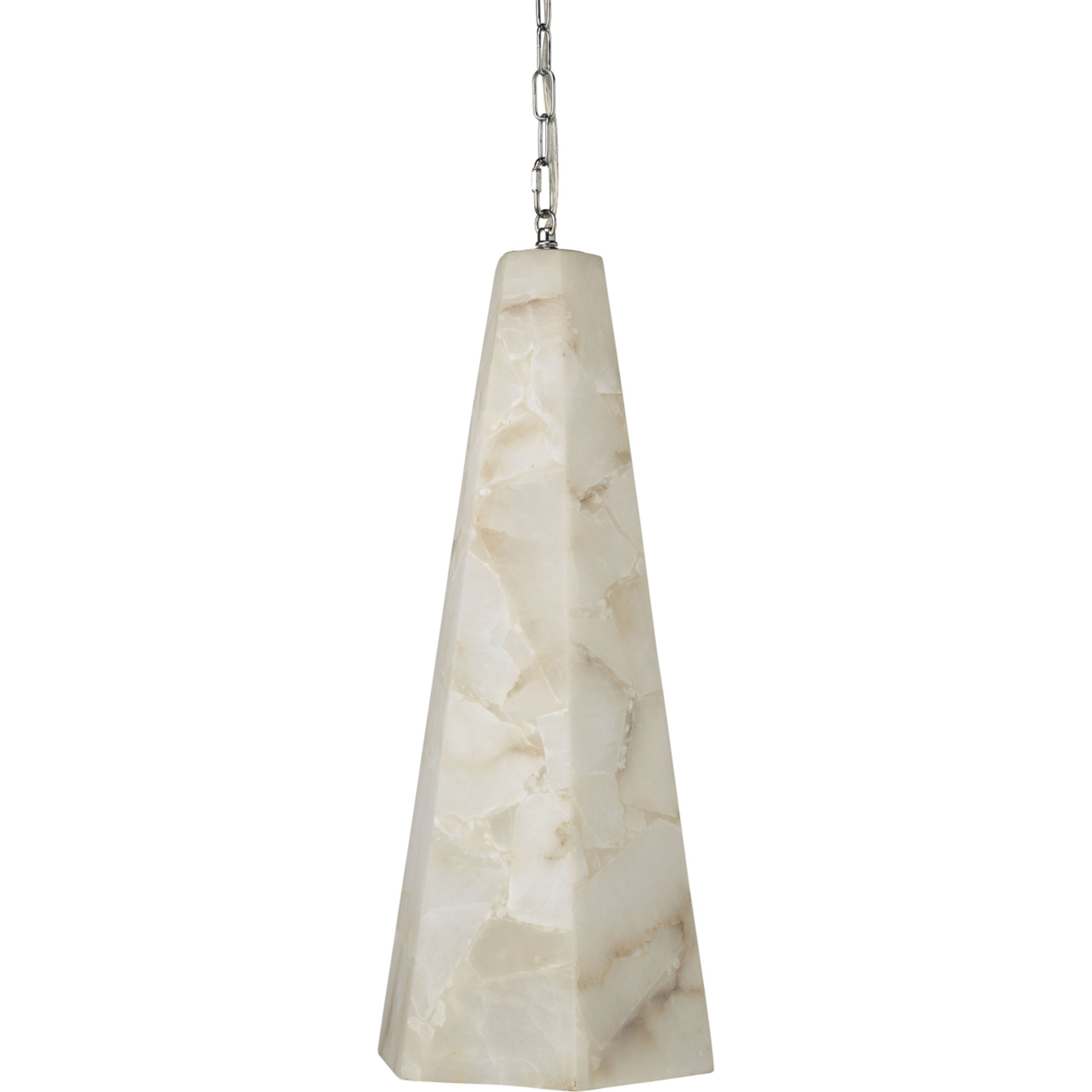 Borealis Alabaster Tall Hexagon 1-Light Pendant by Jamie Young