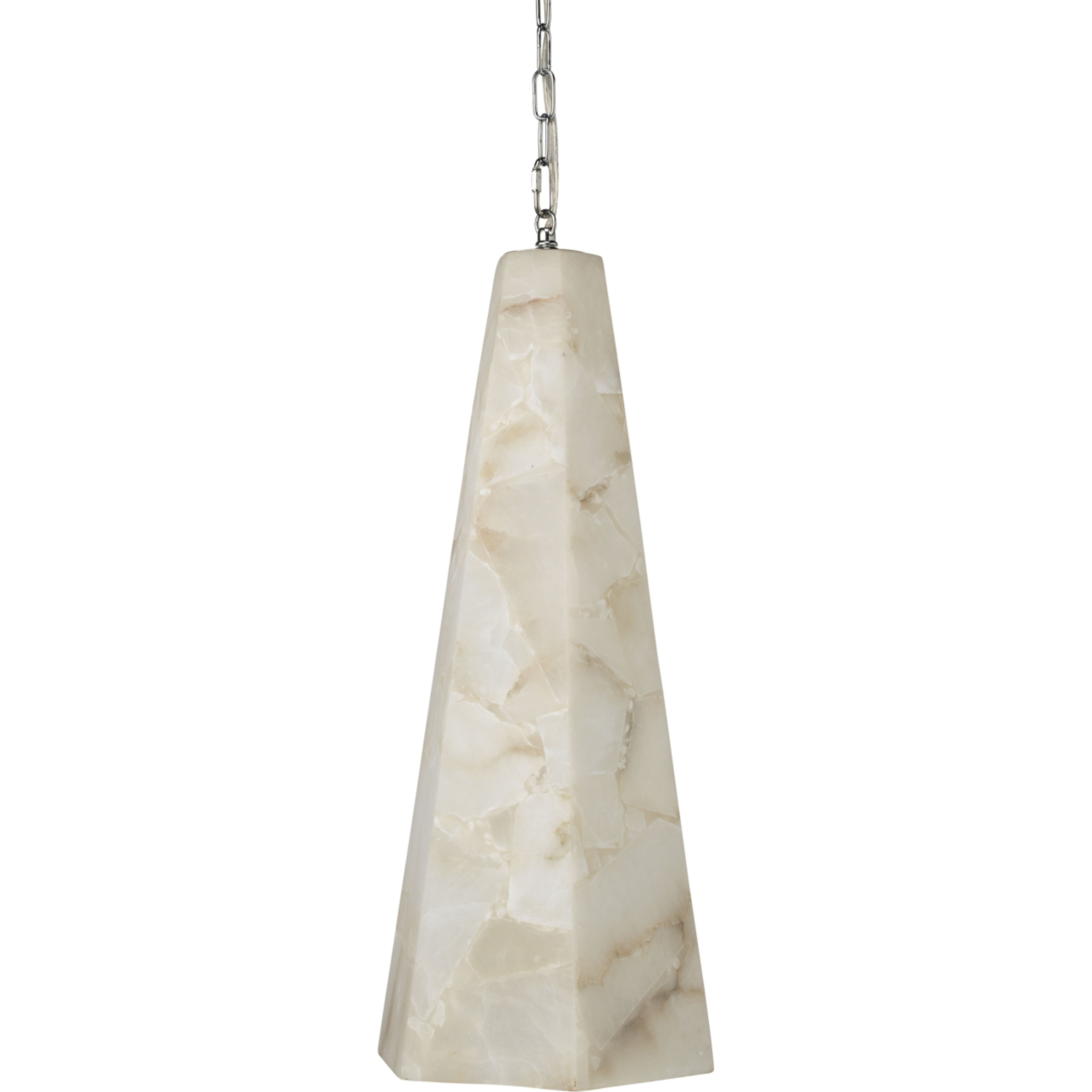 Borealis Alabaster Tall Hexagon 1-Light Pendant by Jamie Young