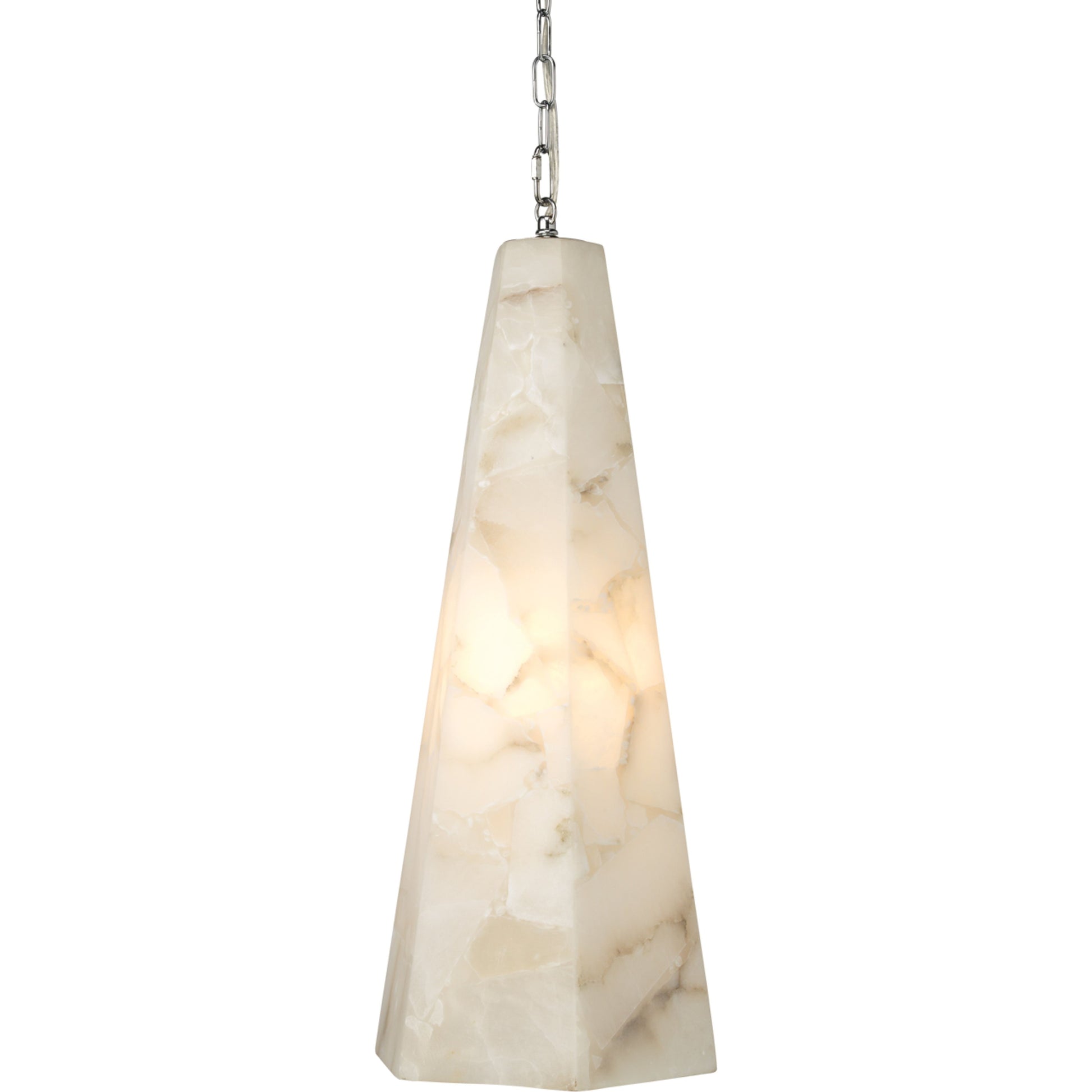 Borealis Alabaster Tall Hexagon 1-Light Pendant by Jamie Young