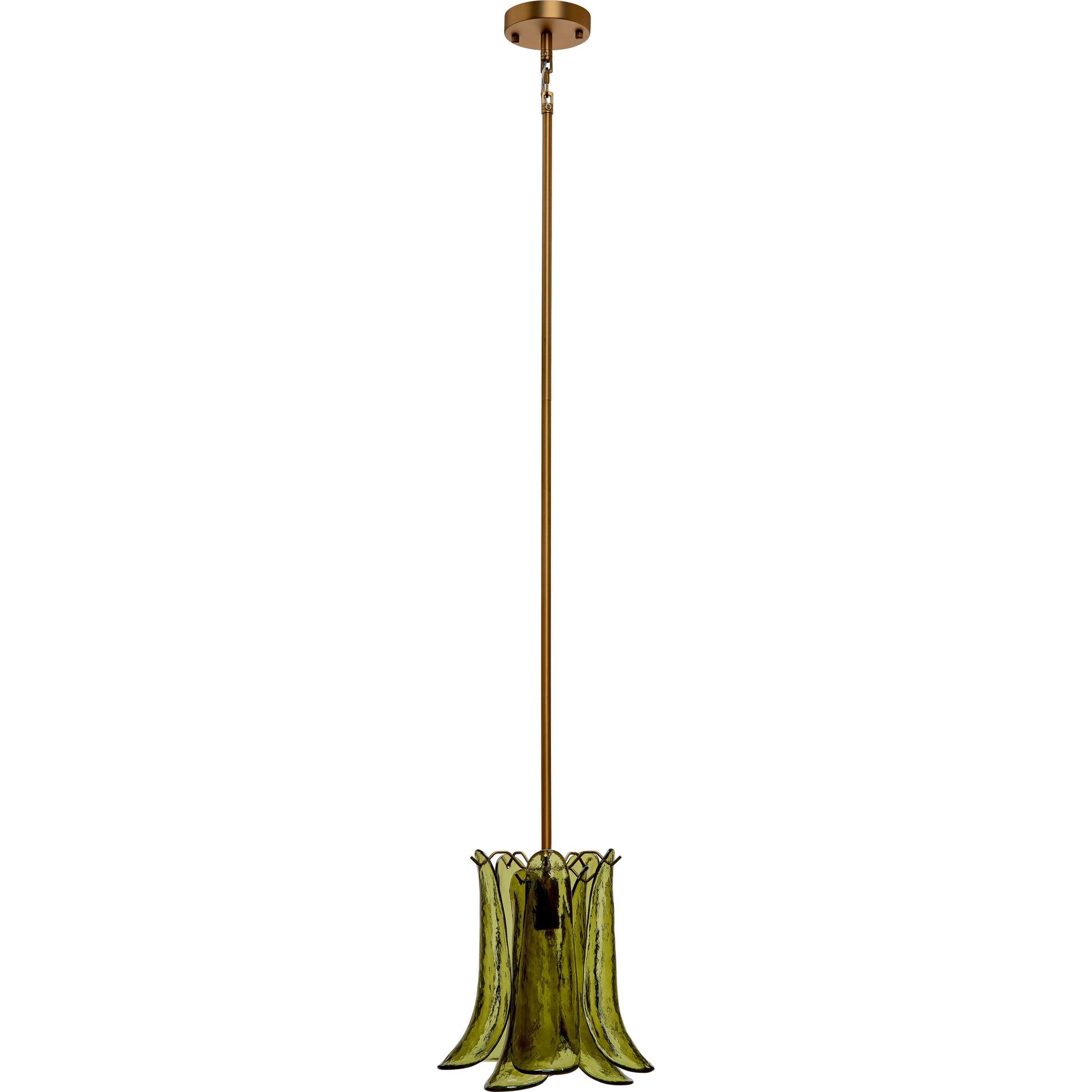 Cala 1-Light Blown Glass Pendant, Green by Jamie Young