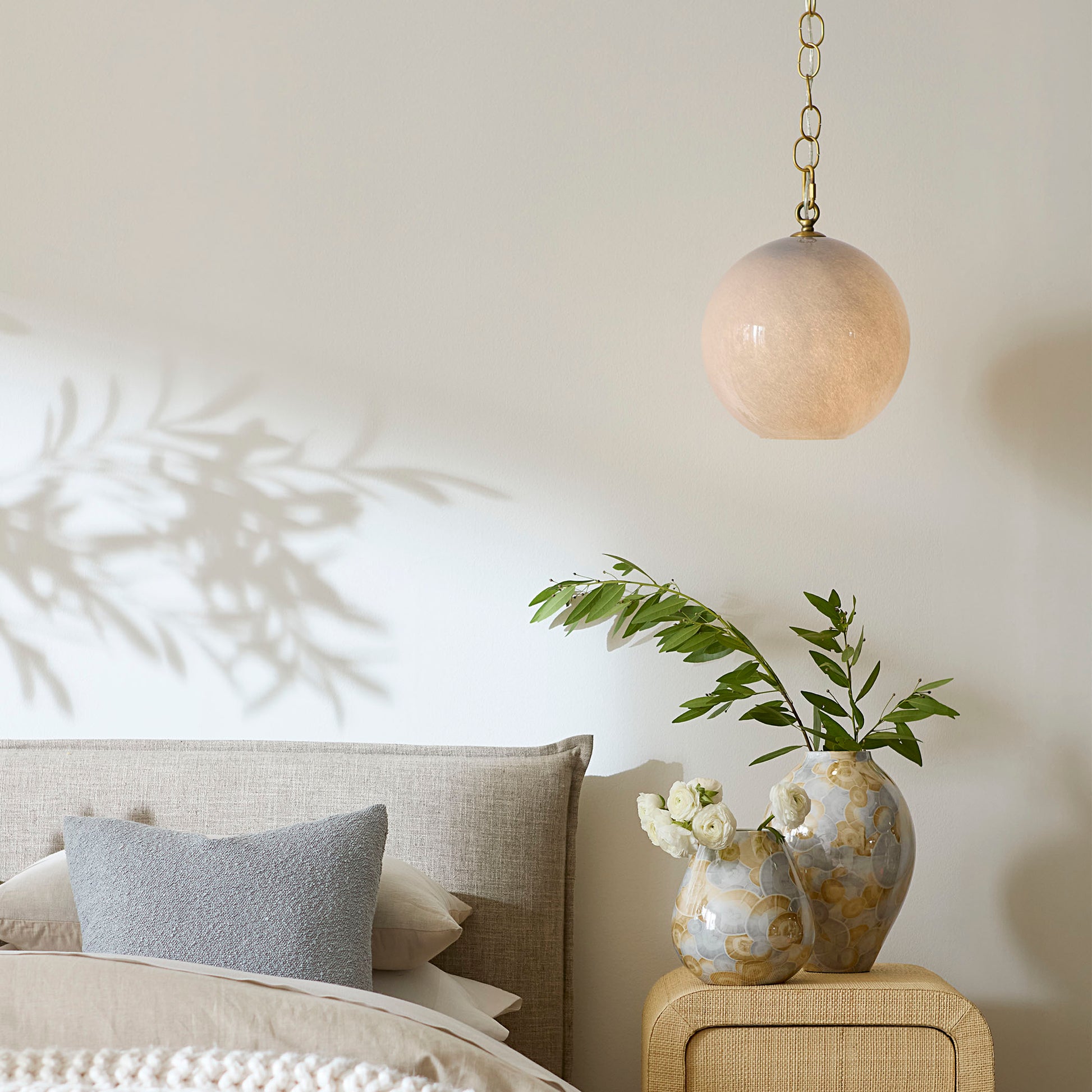 Camber 1-Light Glass Pendant, Blue by Jamie Young