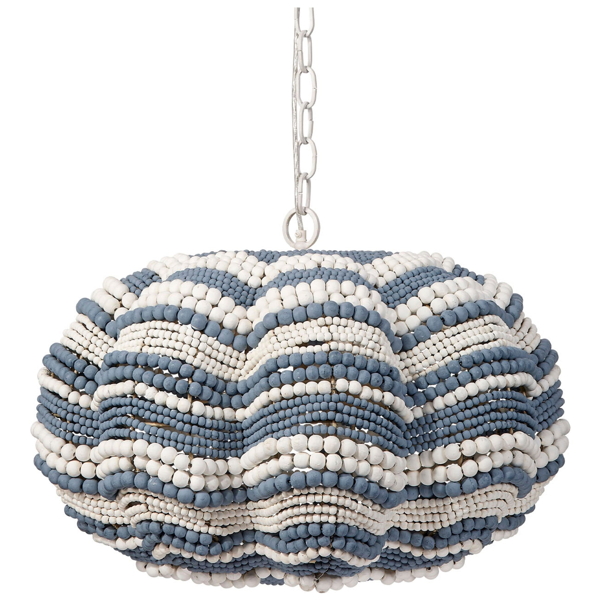 Clamshell Wood Beaded 4-Light Small Chandelier by Jamie Young