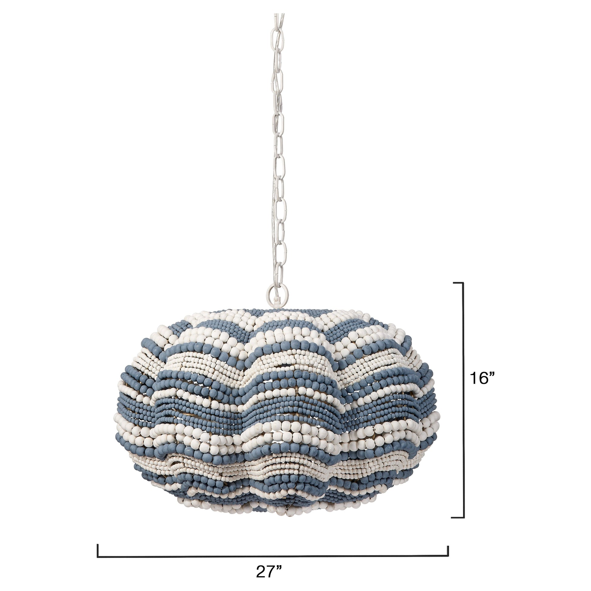 Clamshell Wood Beaded 4-Light Small Chandelier by Jamie Young