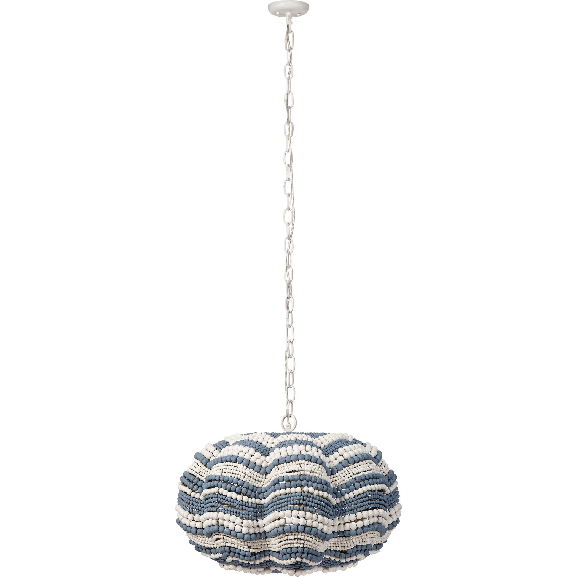 Clamshell Wood Beaded 4-Light Small Chandelier by Jamie Young