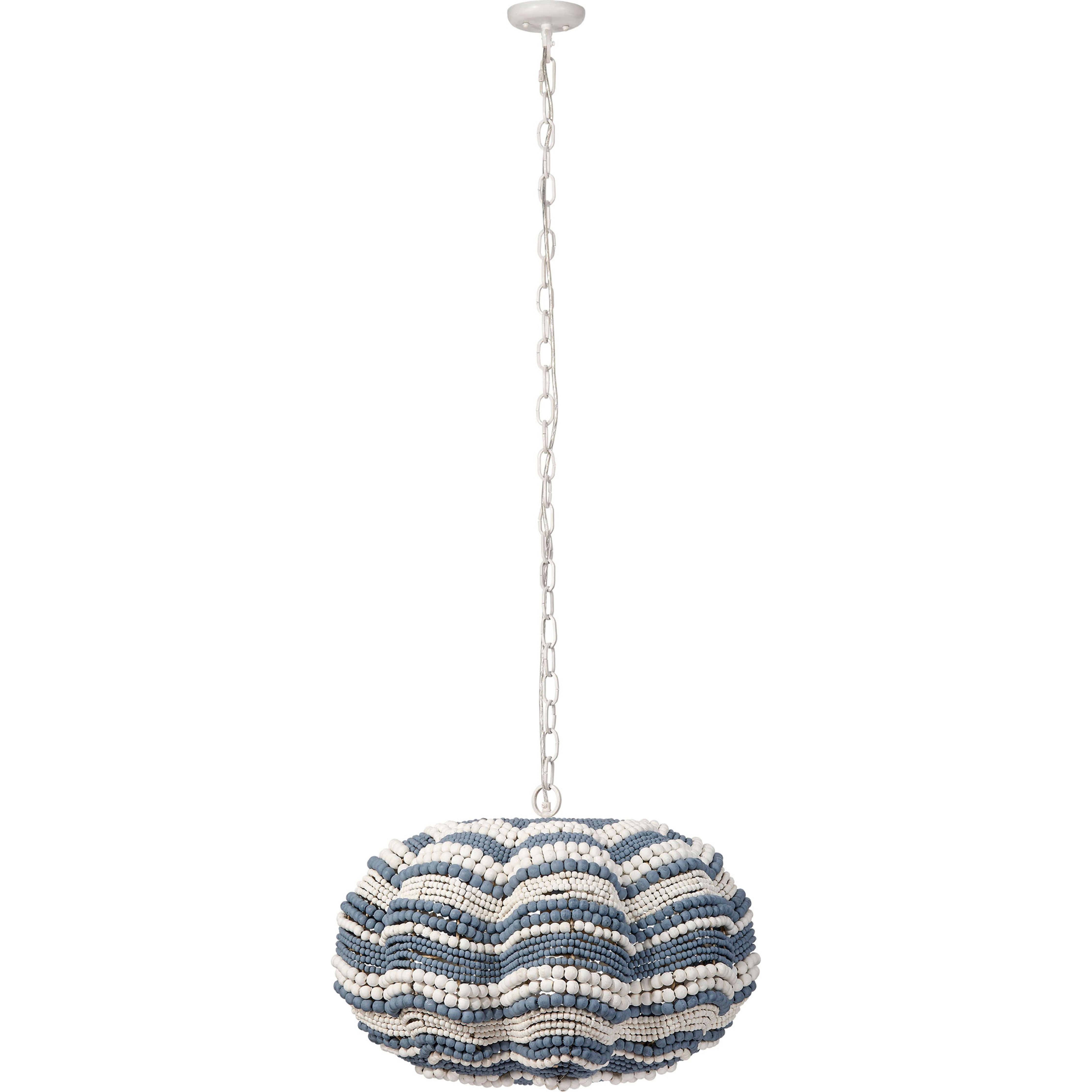 Clamshell Wood Beaded 4-Light Small Chandelier by Jamie Young
