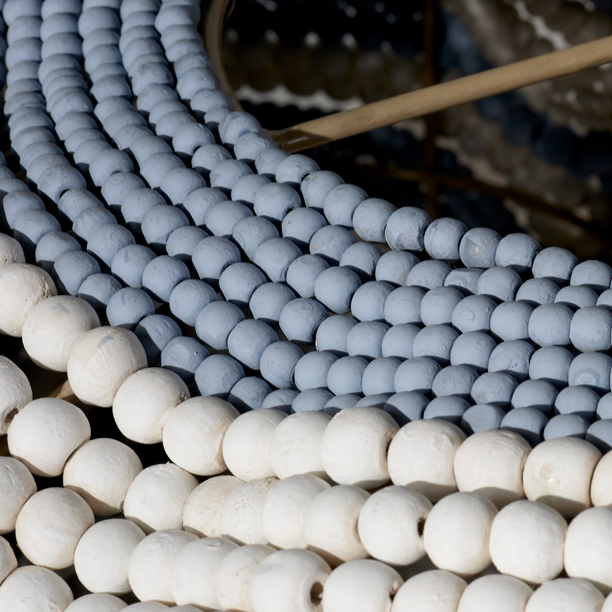 Clamshell Wood Beaded 4-Light Chandelier by Jamie Young